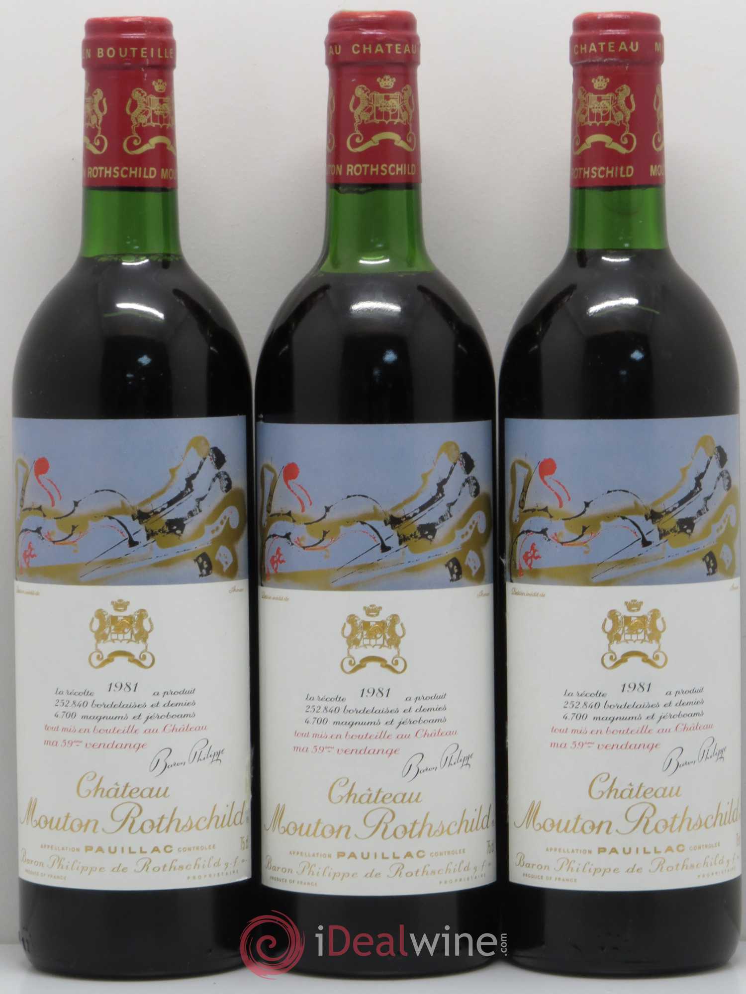 Château Mouton Rothschild 1er Grand Cru Classé 1981 - Lot de 6 bouteilles - 2