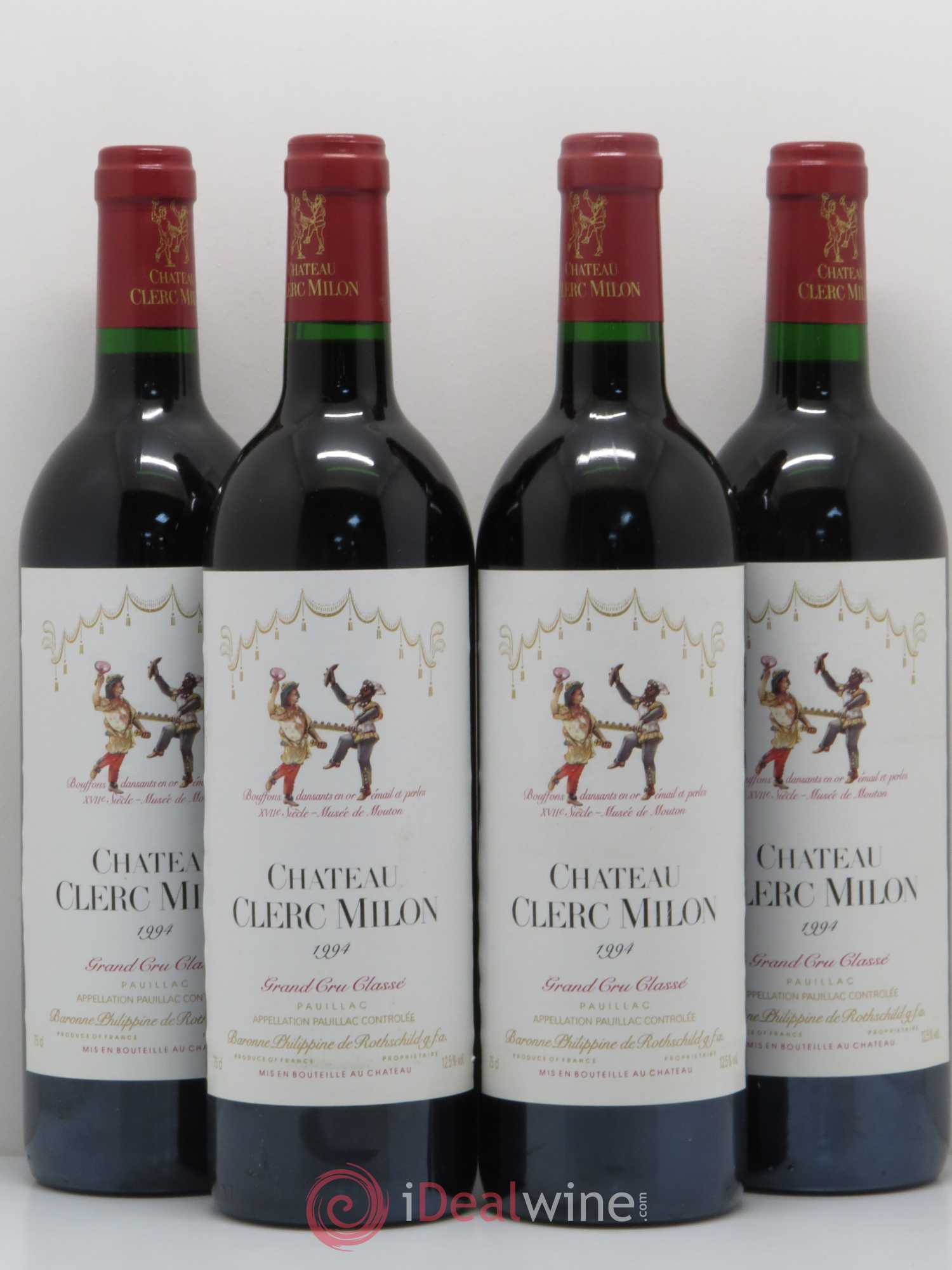 Château Clerc Milon 5ème Grand Cru Classé 1994 - Lot de 4 bouteilles - 0
