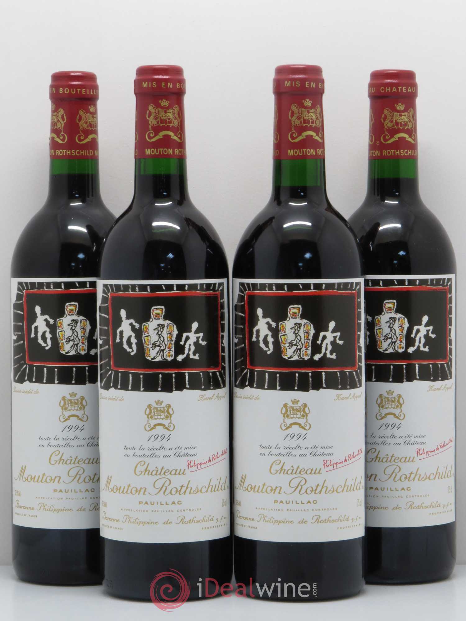 Château Mouton Rothschild 1er Grand Cru Classé 1994 - Lot de 4 bouteilles - 0