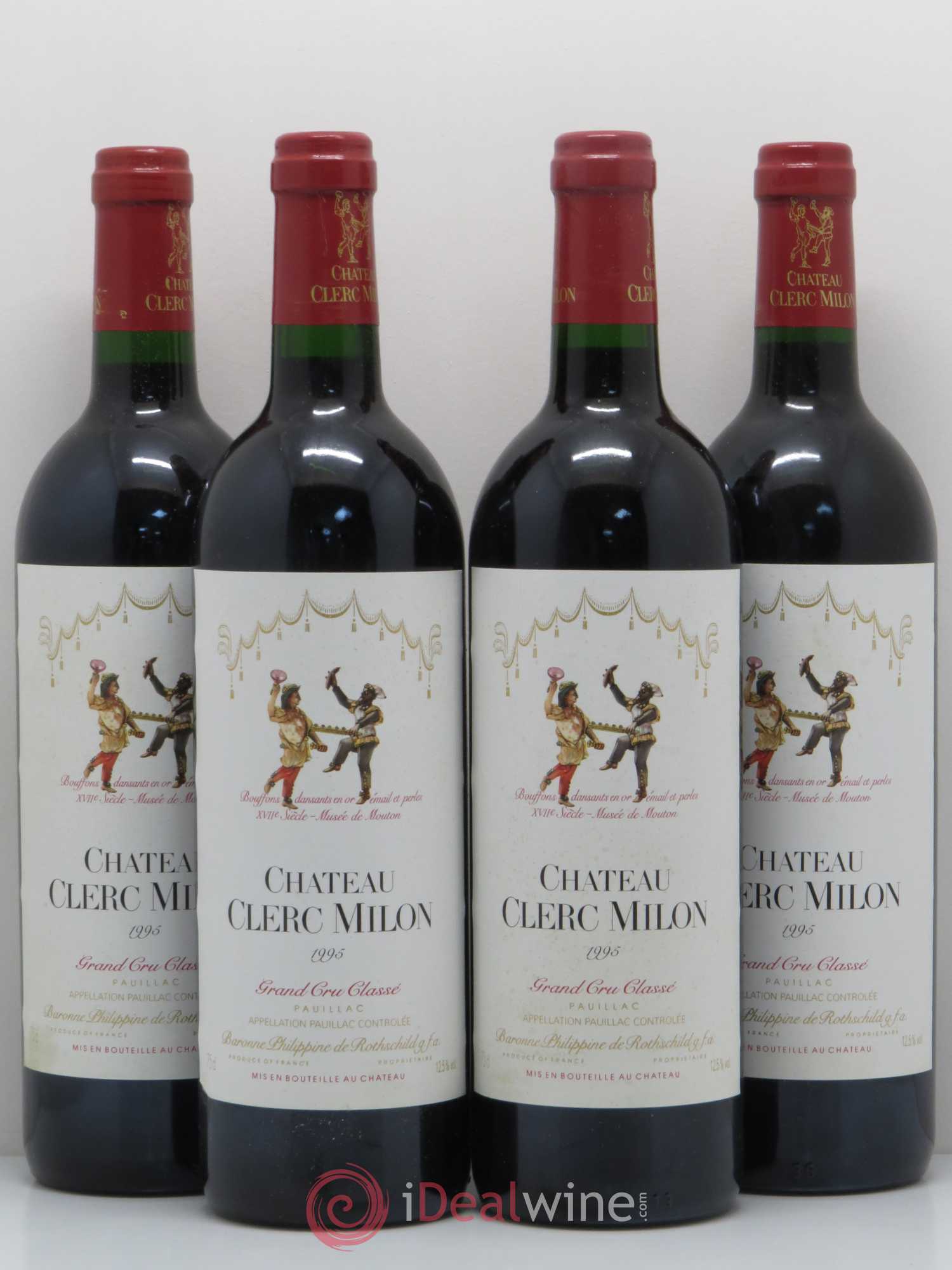 Château Clerc Milon 5ème Grand Cru Classé 1995 - Lot de 4 bouteilles - 0