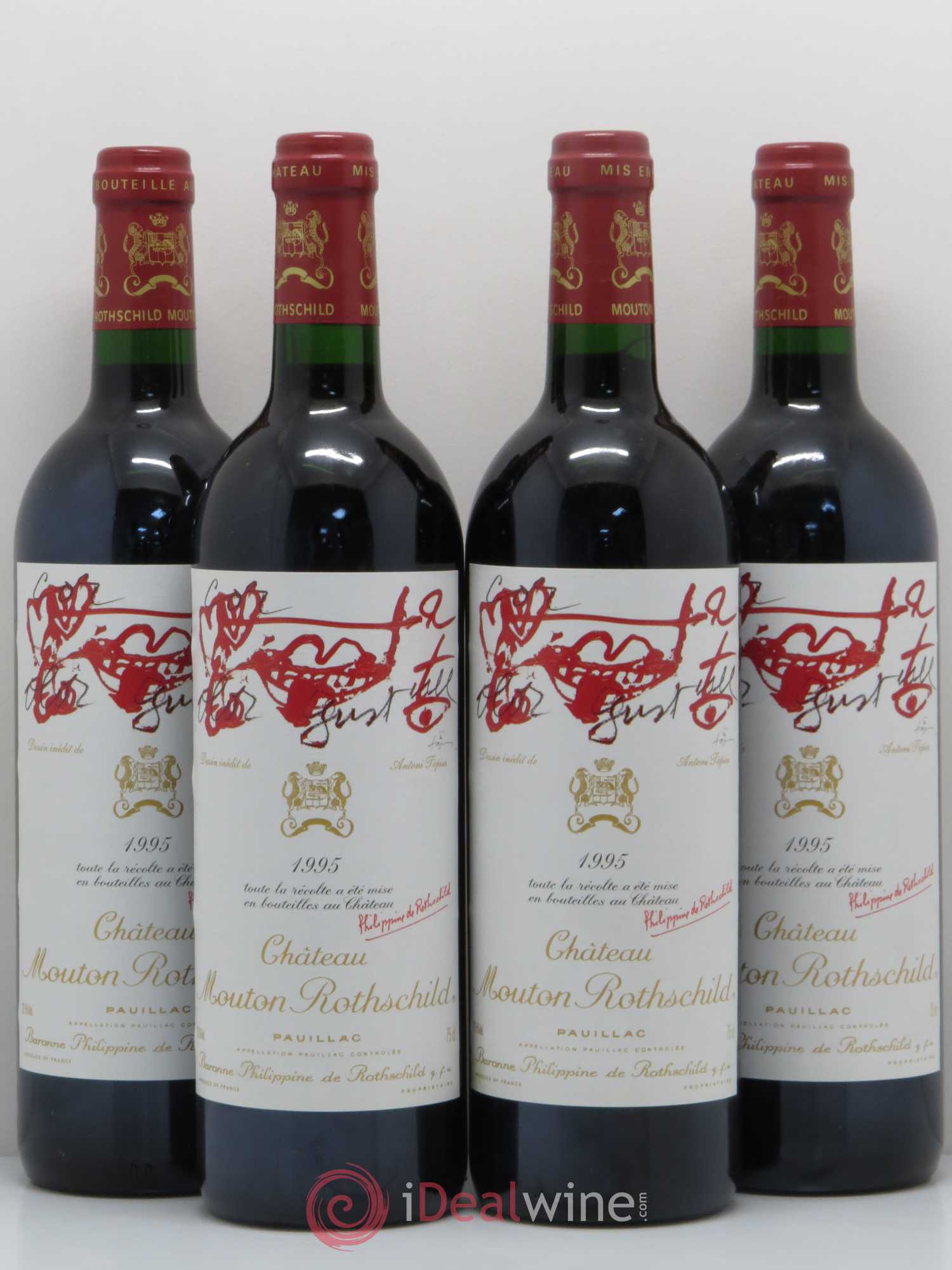 Château Mouton Rothschild 1er Grand Cru Classé 1995 - Lot de 4 bouteilles - 0