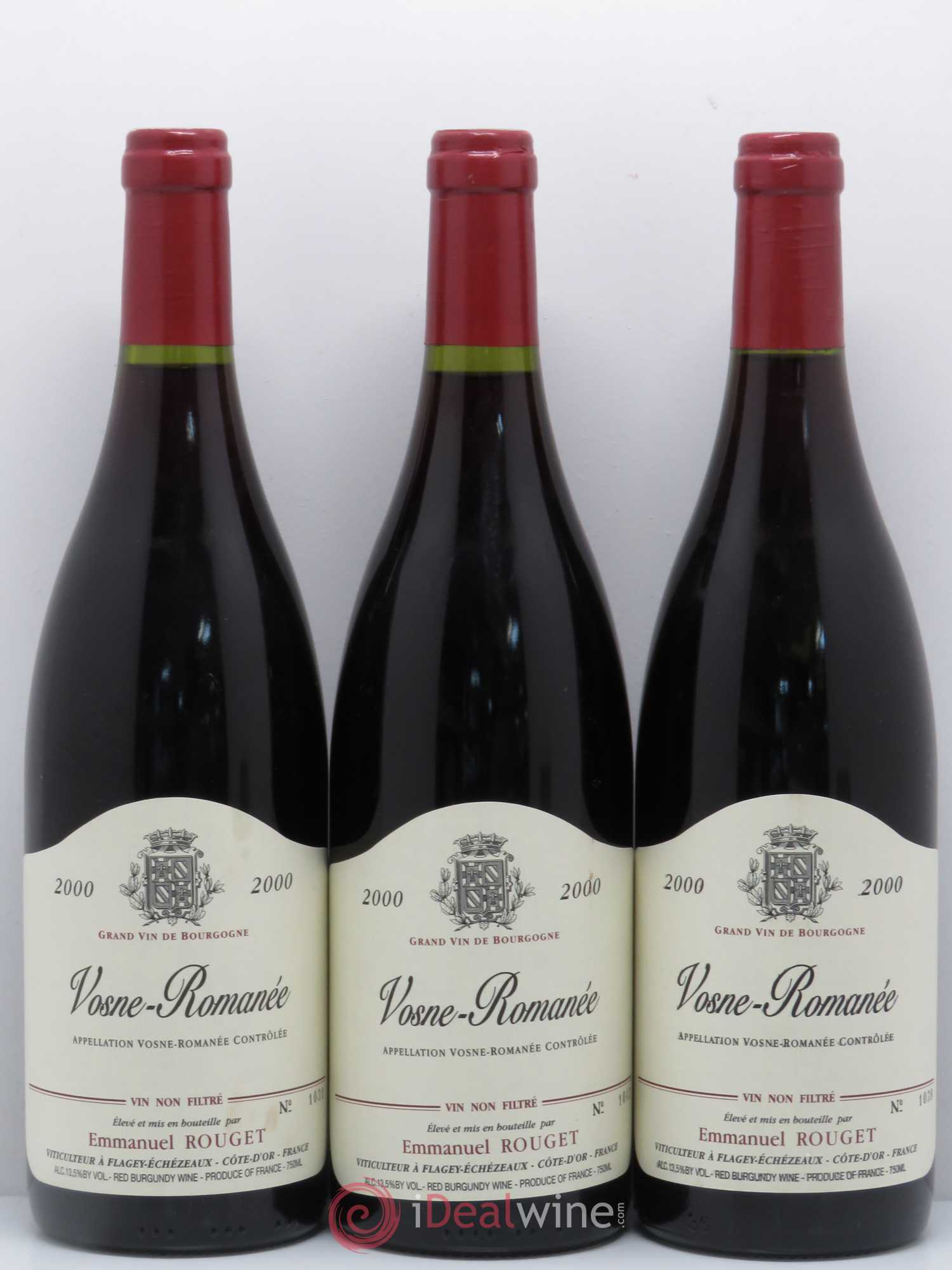 Vosne-Romanée Emmanuel Rouget 2000 - Lot of 3 bottles - 0