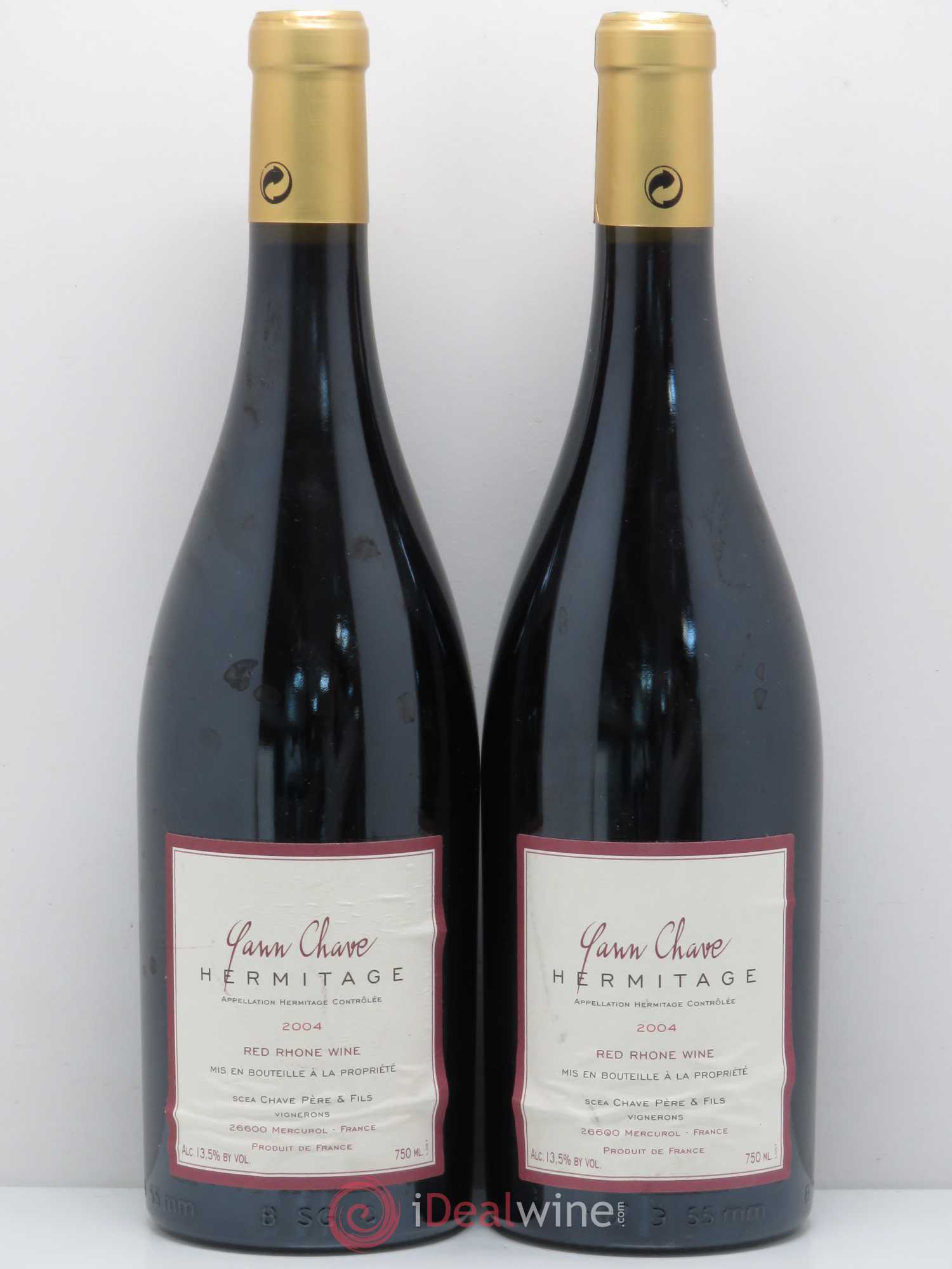 Hermitage Yann Chave 2004 - Lot de 2 bouteilles - 0