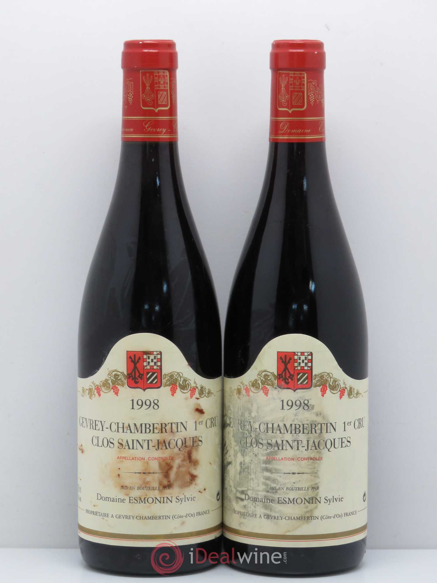 Gevrey-Chambertin 1er Cru Clos Saint Jacques Sylvie Esmonin 1998 - Lot de 2 bouteilles - 0