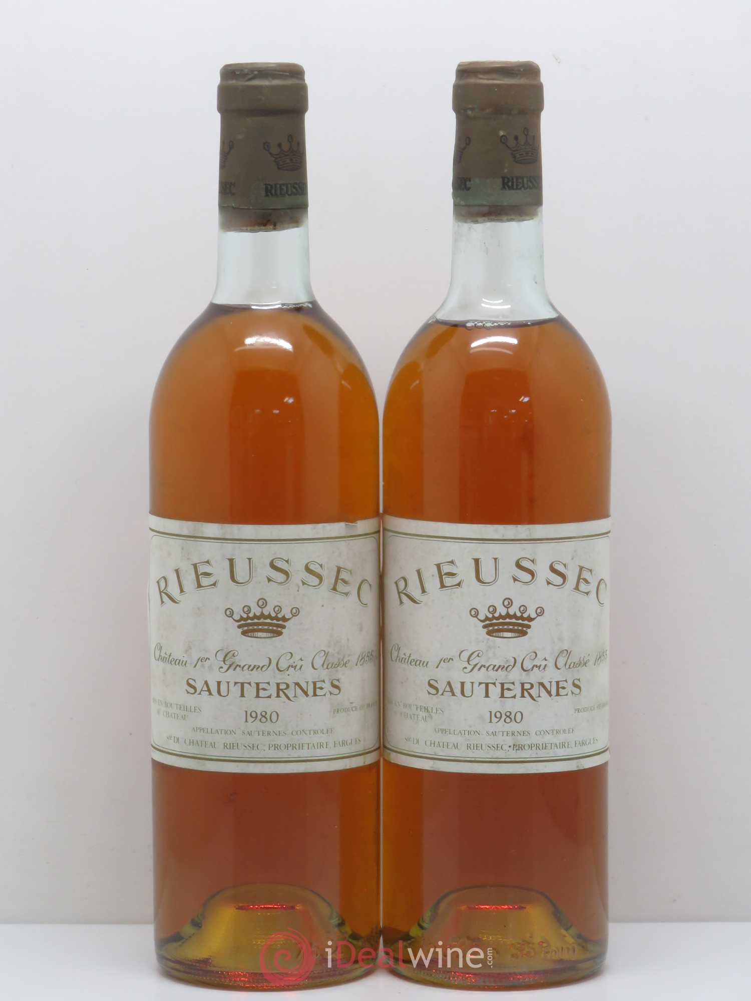 Château Rieussec 1er Grand Cru Classé 1980 - Lot de 2 bouteilles - 0