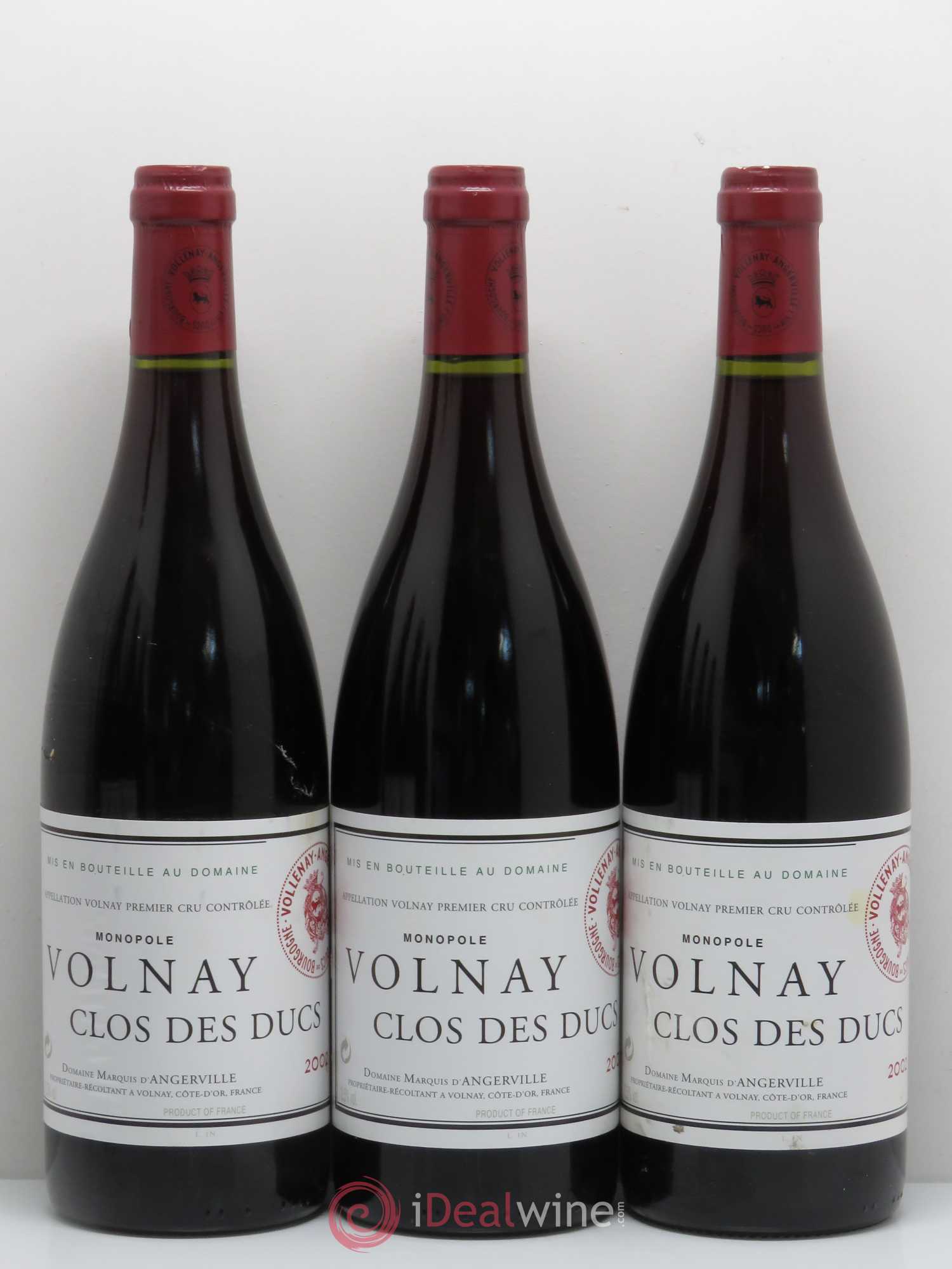 Volnay 1er Cru Clos des Ducs Marquis d'Angerville (Domaine) 2002 - Lot de 6 bouteilles - 2