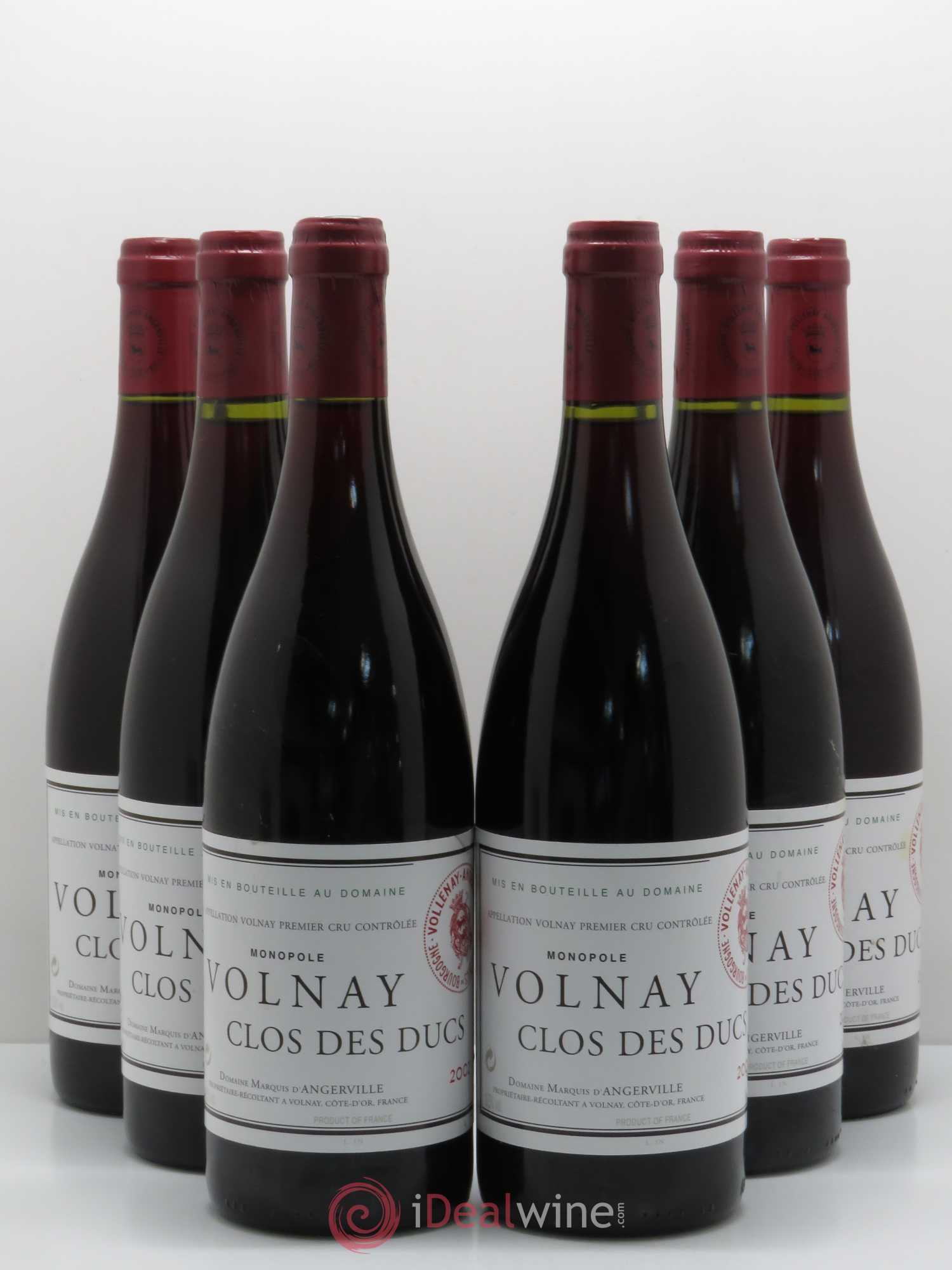 Volnay 1er Cru Clos des Ducs Marquis d'Angerville (Domaine) 2002 - Lot de 6 bouteilles - 0