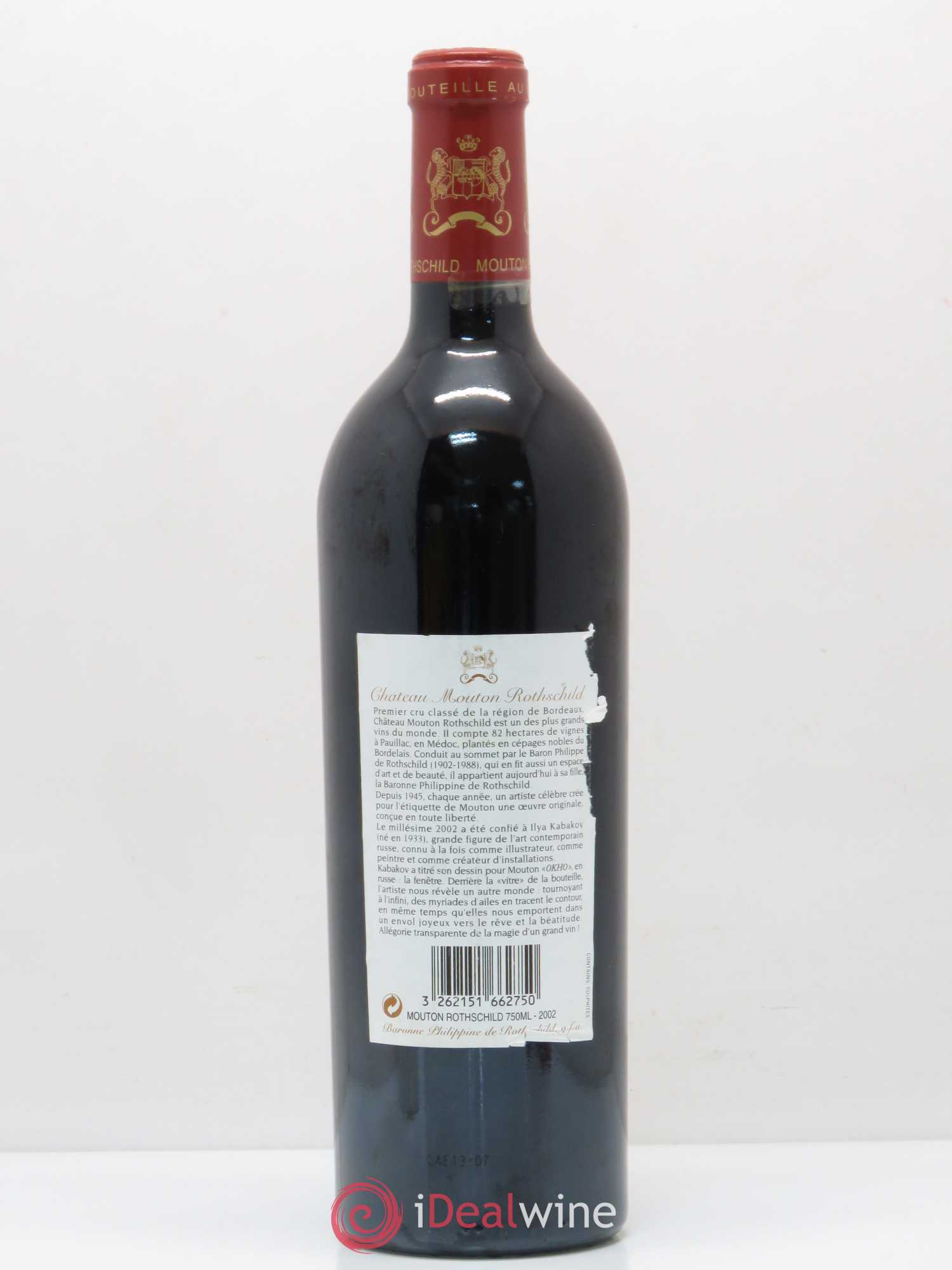 Château Mouton Rothschild 1er Grand Cru Classé 2002 - Lot de 1 bouteille - 1