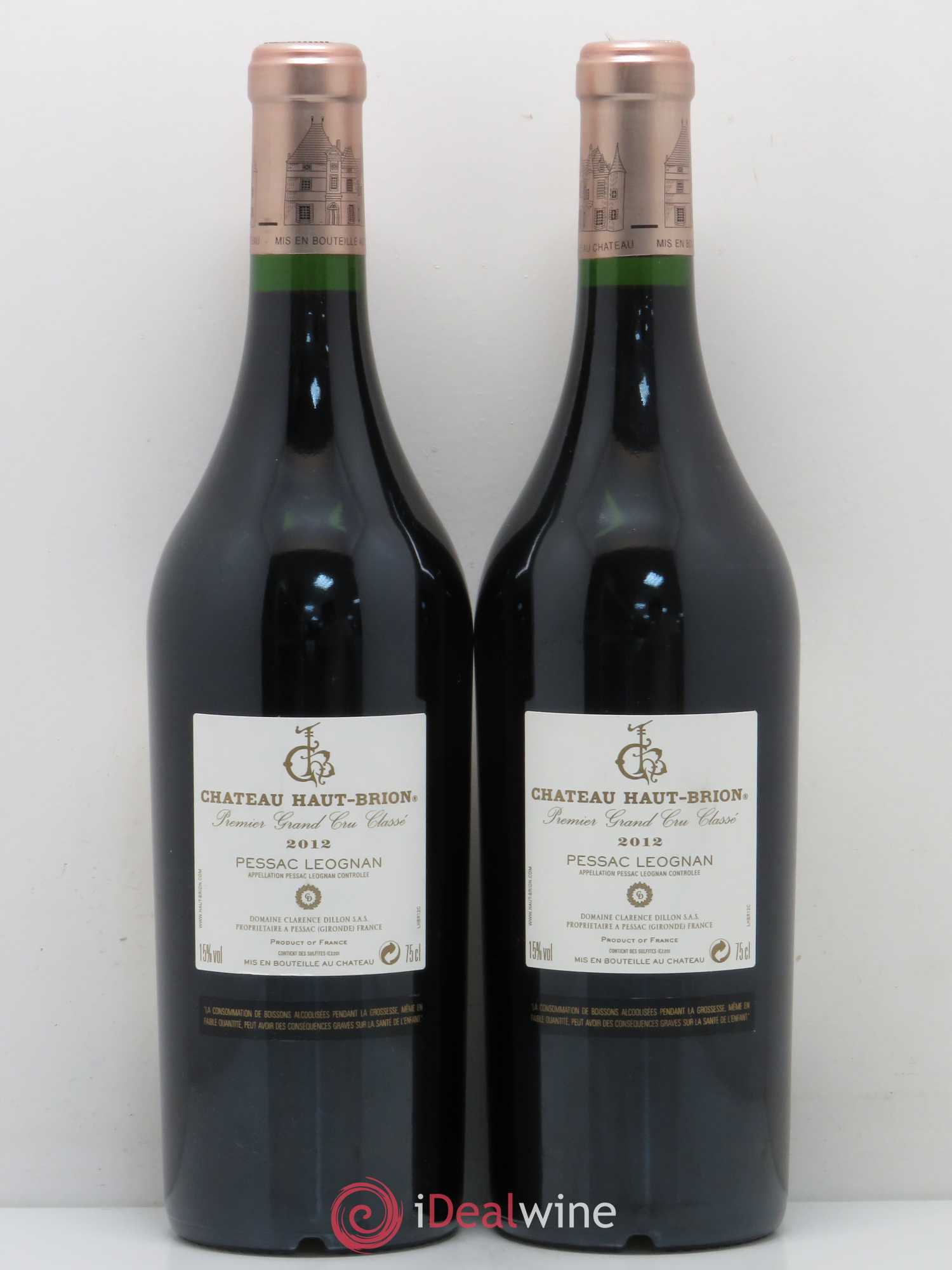 Château Haut Brion 1er Grand Cru Classé 2012 - Lot de 2 bouteilles - 1