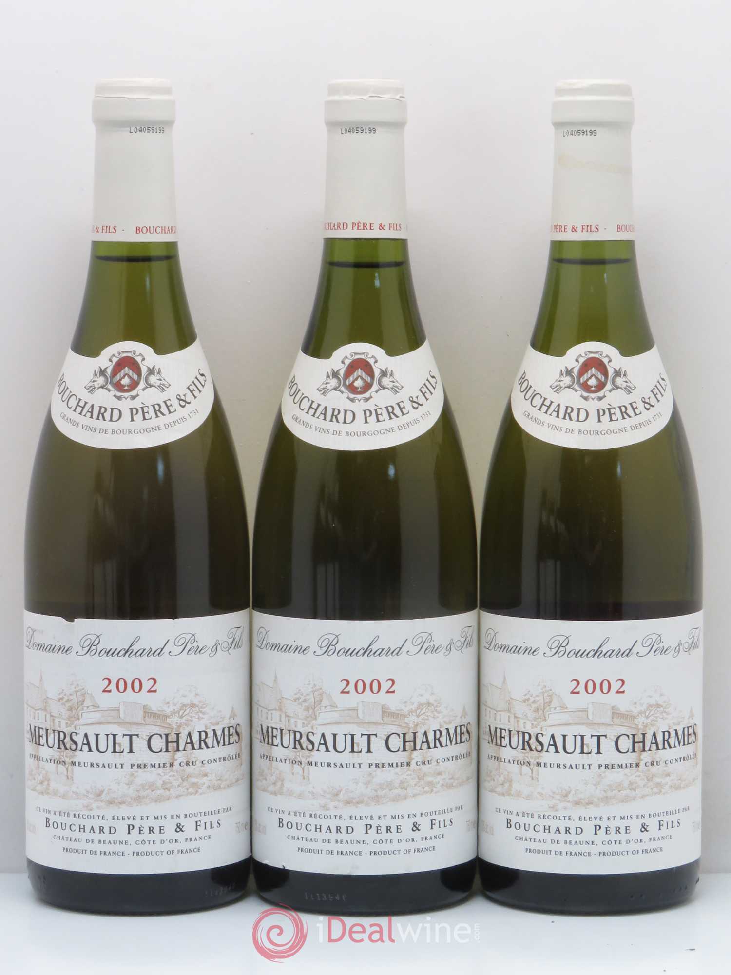 Meursault 1er Cru Charmes Bouchard Père & Fils 2002 - Lot de 6 bouteilles - 1