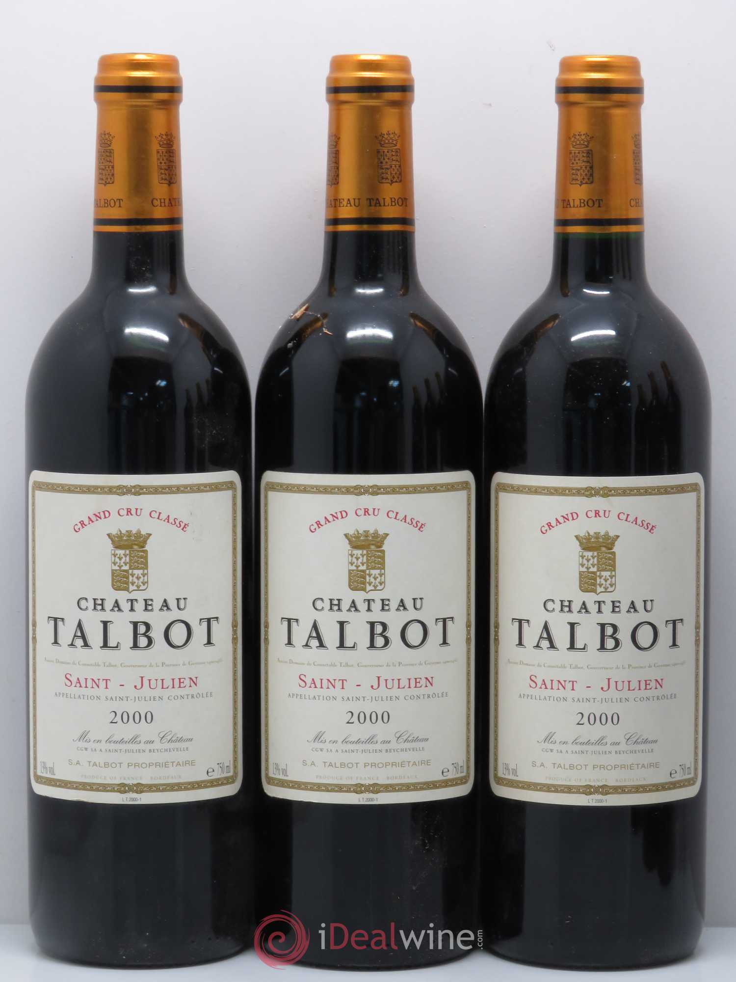 Château Talbot 4ème Grand Cru Classé 2000 - Lot de 6 bouteilles - 1