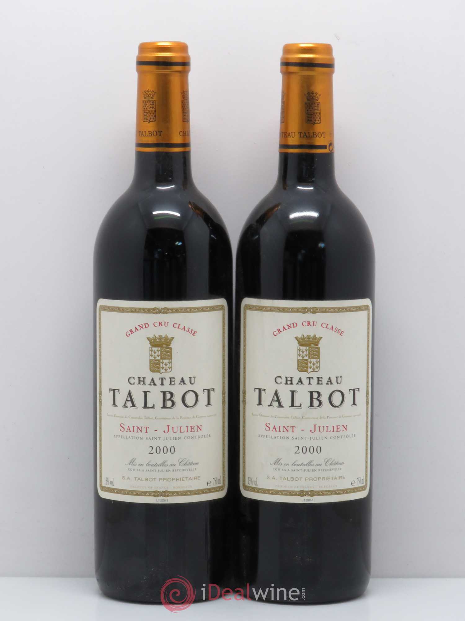Château Talbot 4ème Grand Cru Classé 2000 - Lot de 5 bouteilles - 2