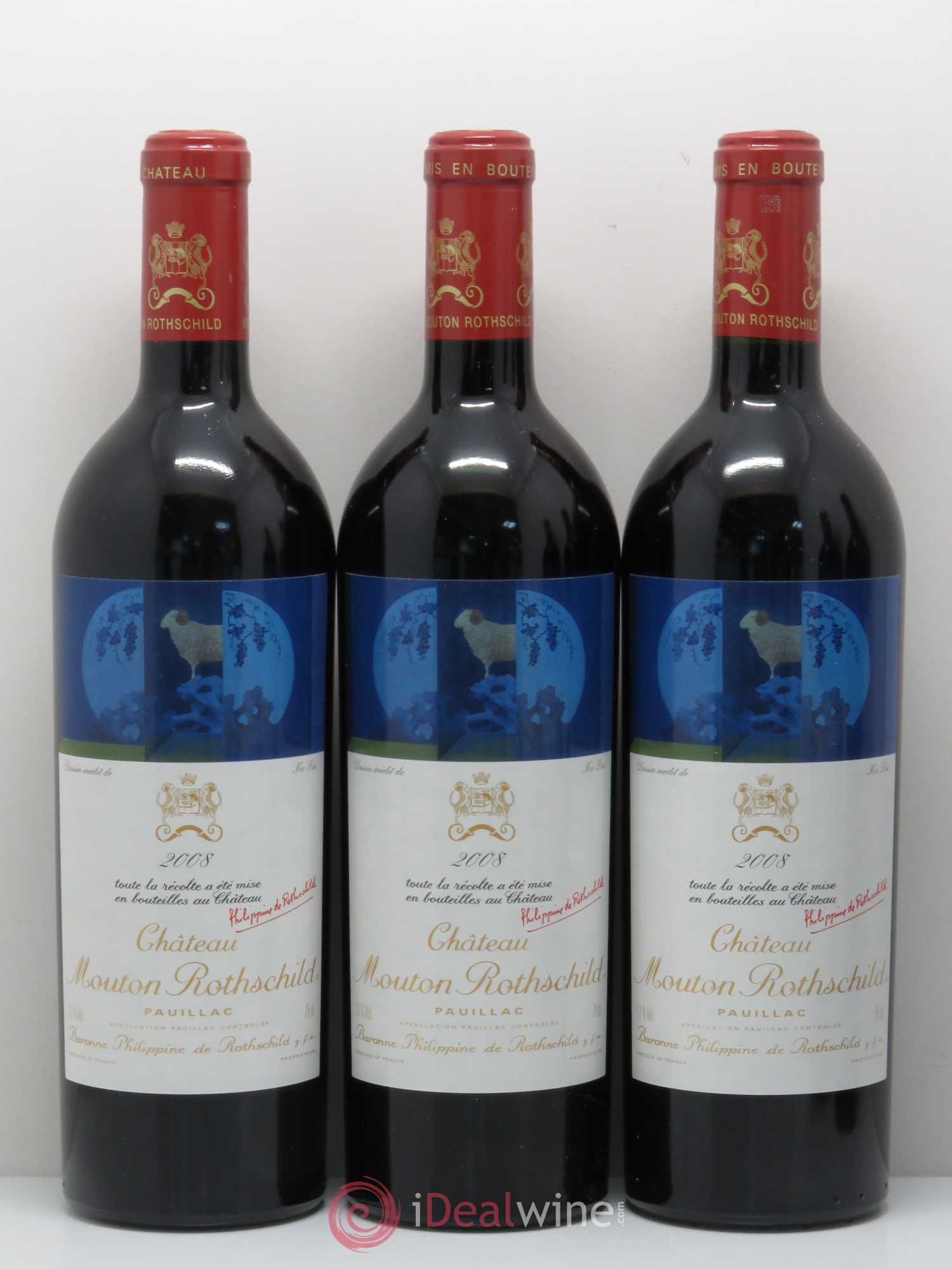 Château Mouton Rothschild 1er Grand Cru Classé 2008 - Lot de 5 bouteilles - 1