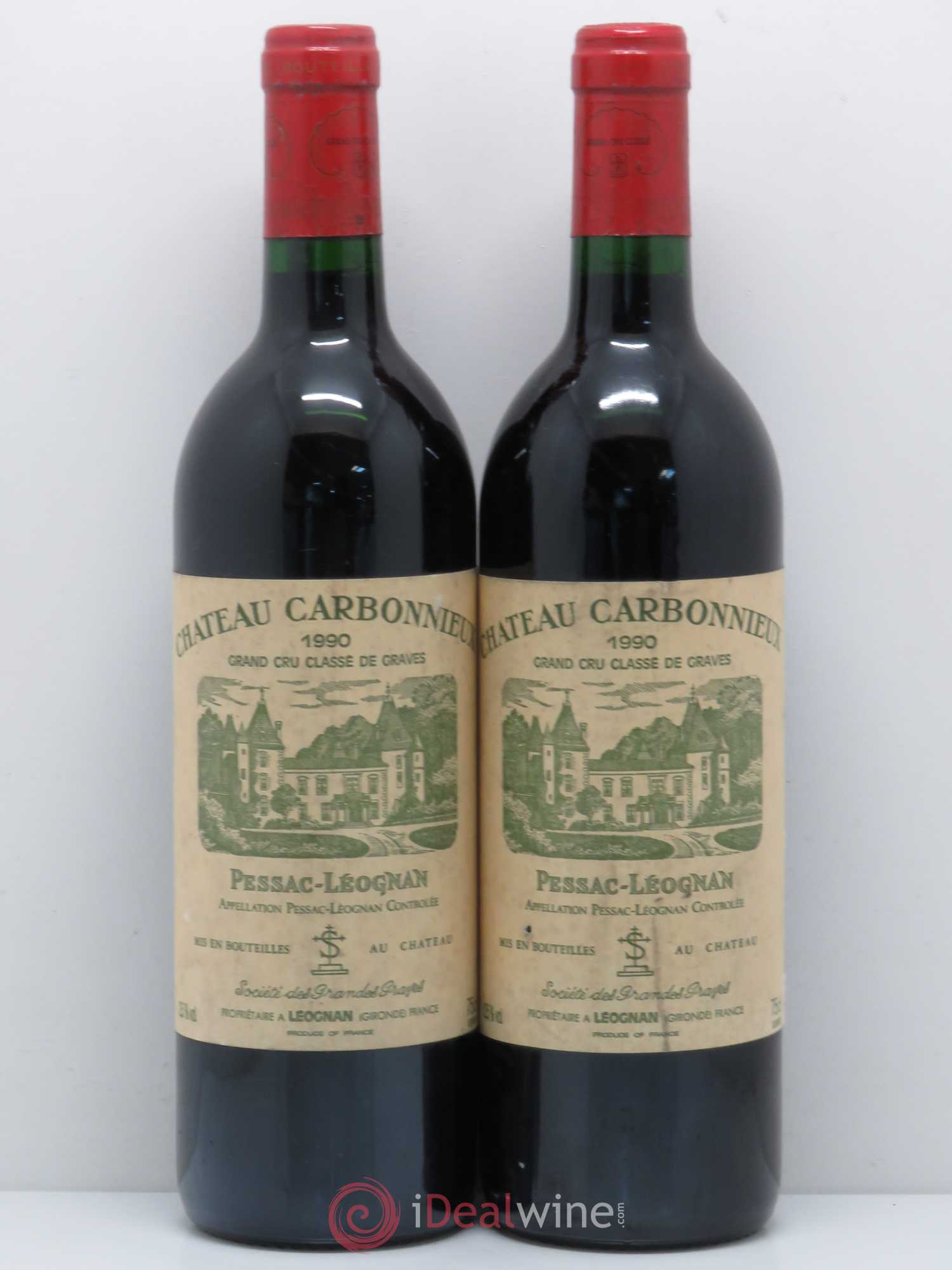 Château Carbonnieux Cru Classé de Graves 1990 - Lot de 2 bouteilles - 0