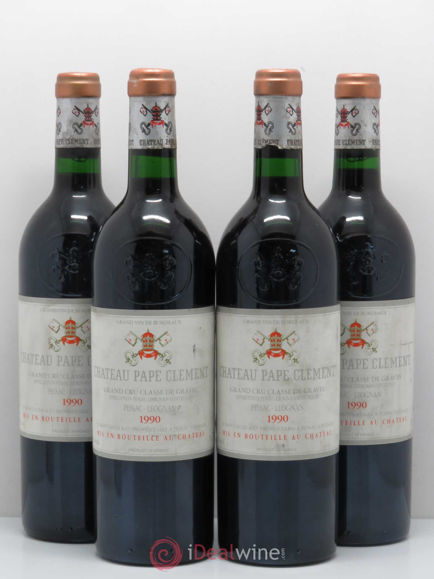 Château Pape Clément Cru Classé de Graves 1990 - Lot de 4 bouteilles - 0