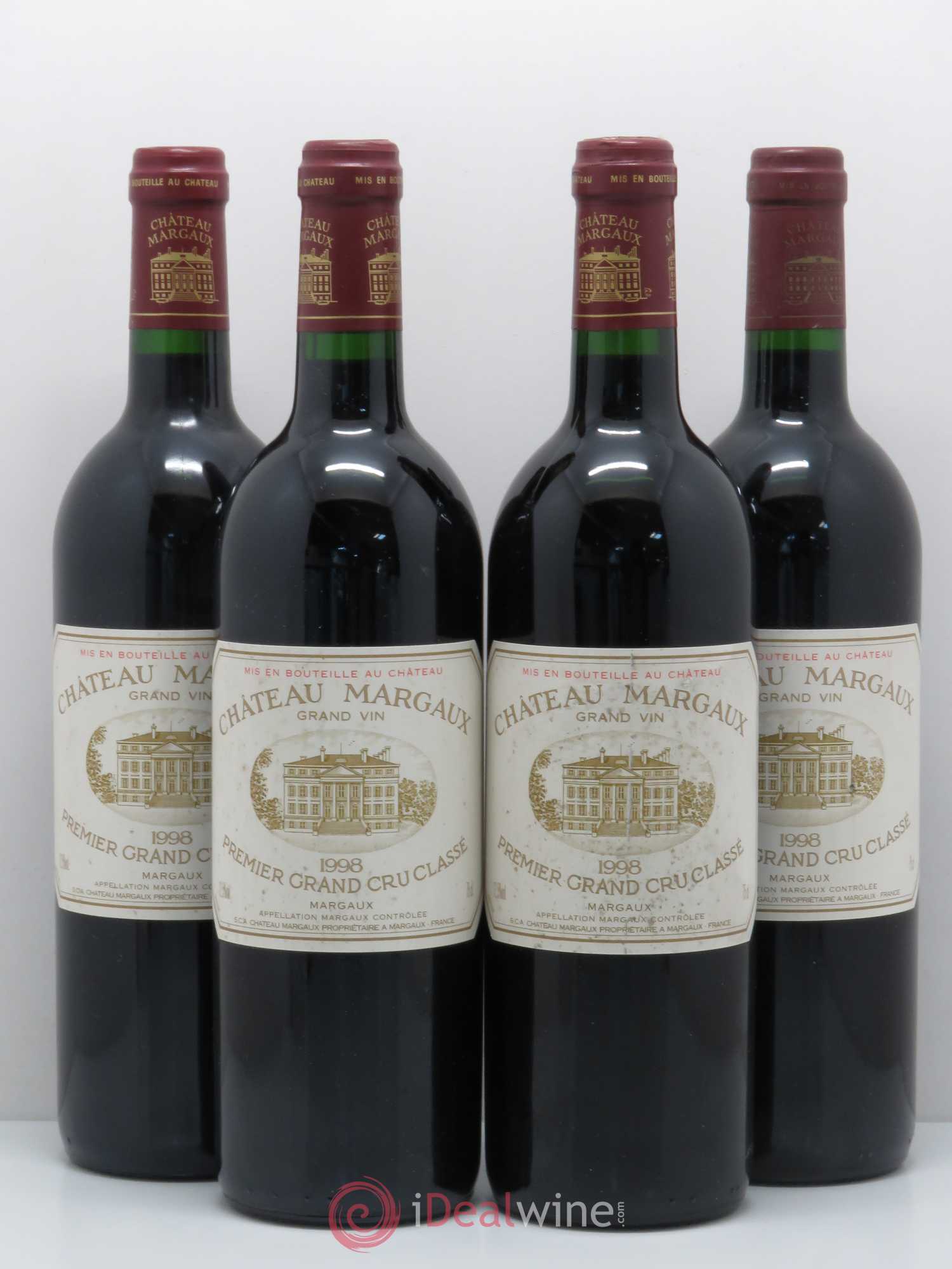 Château Margaux 1er Grand Cru Classé 1998 - Lot de 4 bouteilles - 0
