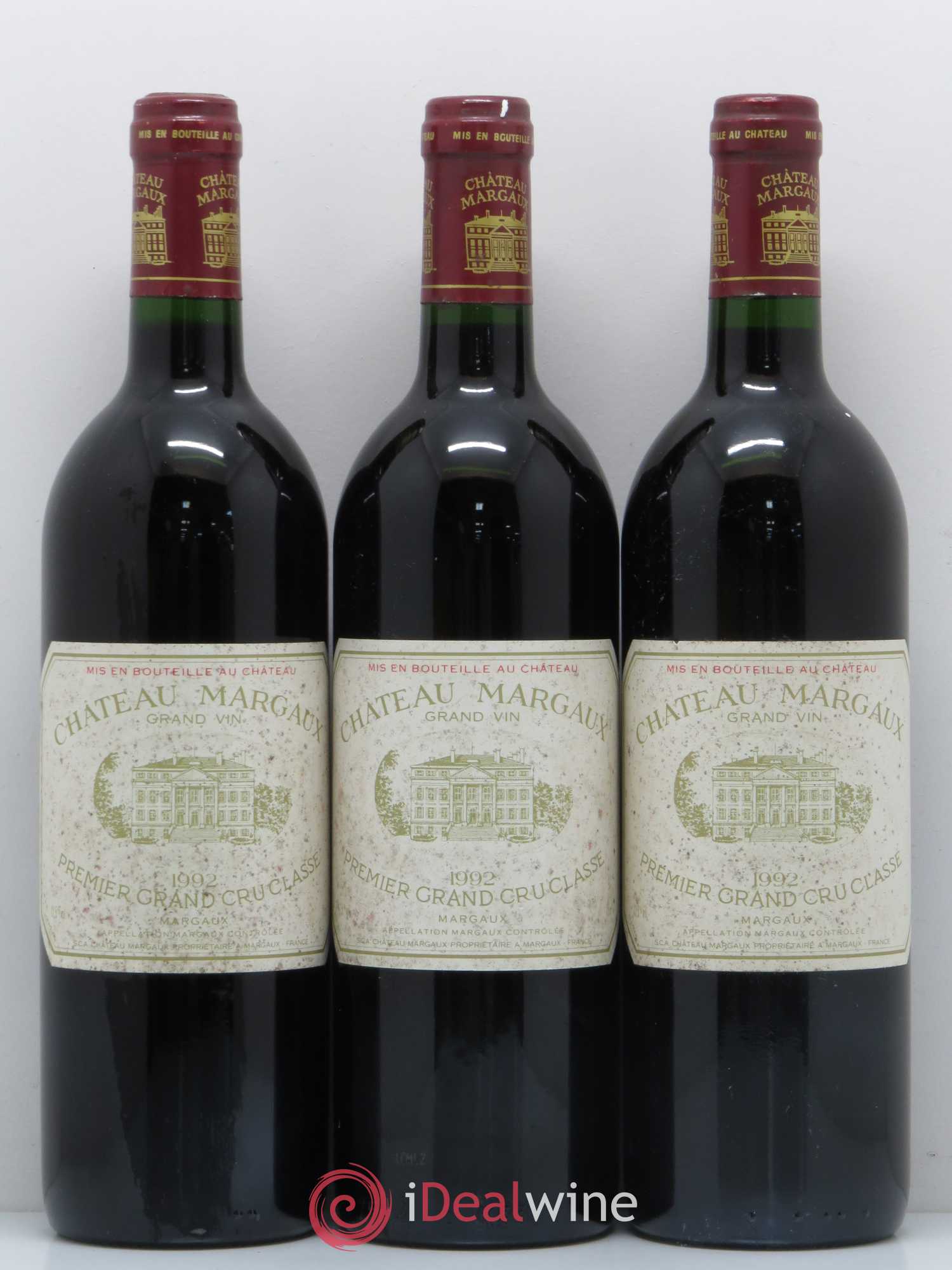 Château Margaux 1er Grand Cru Classé 1992 - Lot de 3 bouteilles - 0