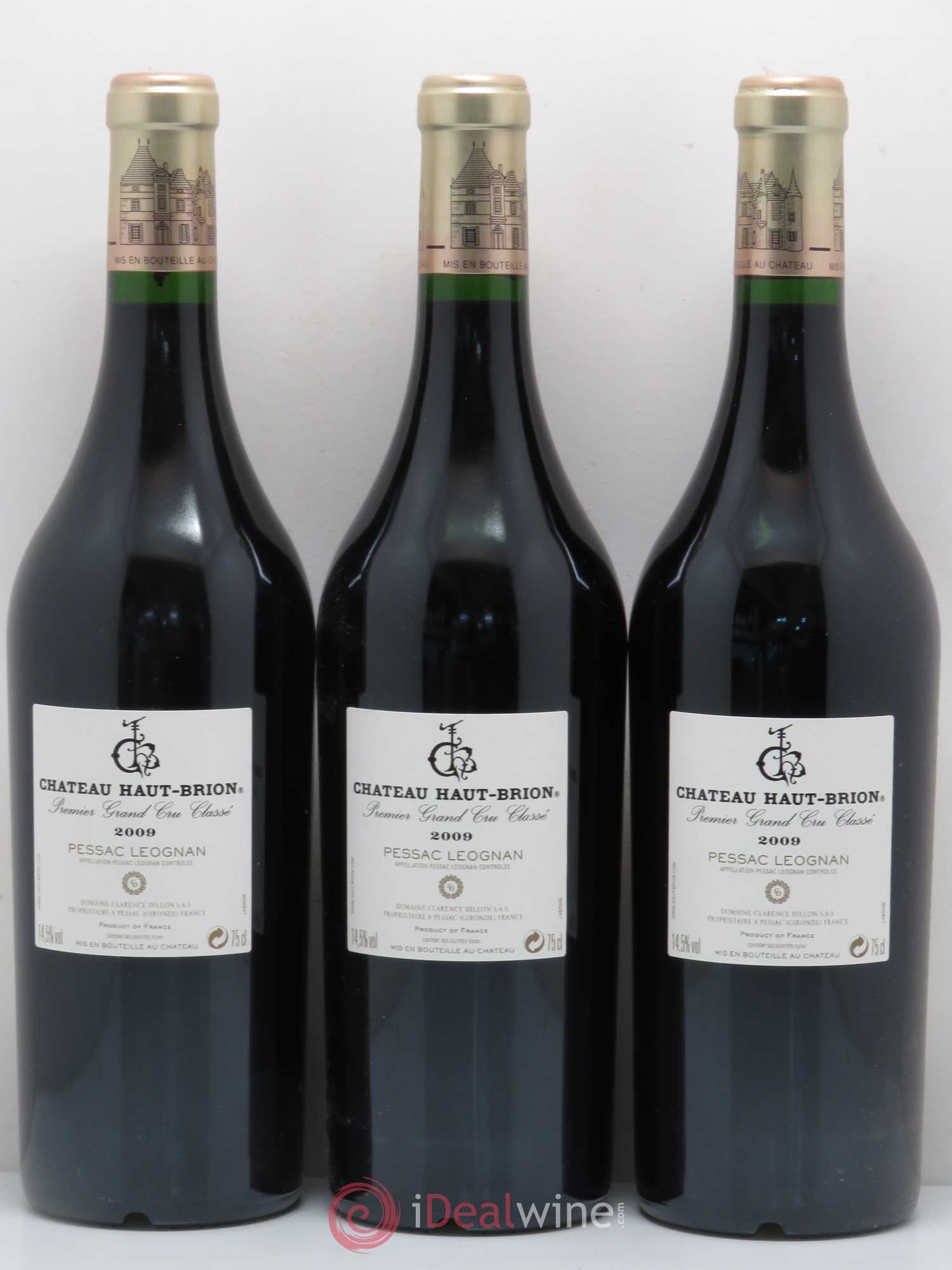 Château Haut Brion 1er Grand Cru Classé 2009 - Lot de 3 bouteilles - 1