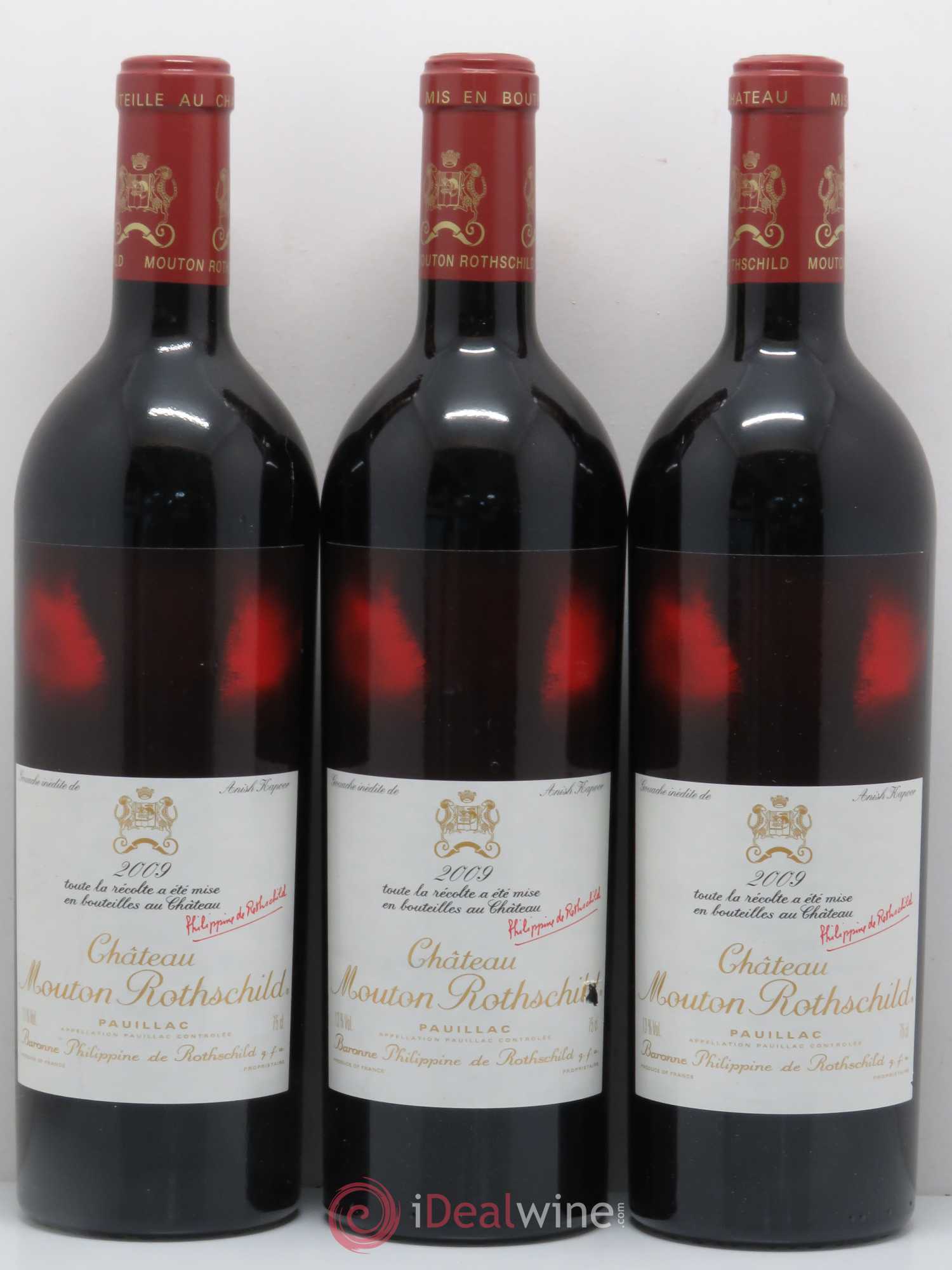 Château Mouton Rothschild 1er Grand Cru Classé 2009 - Lot de 3 bouteilles - 0