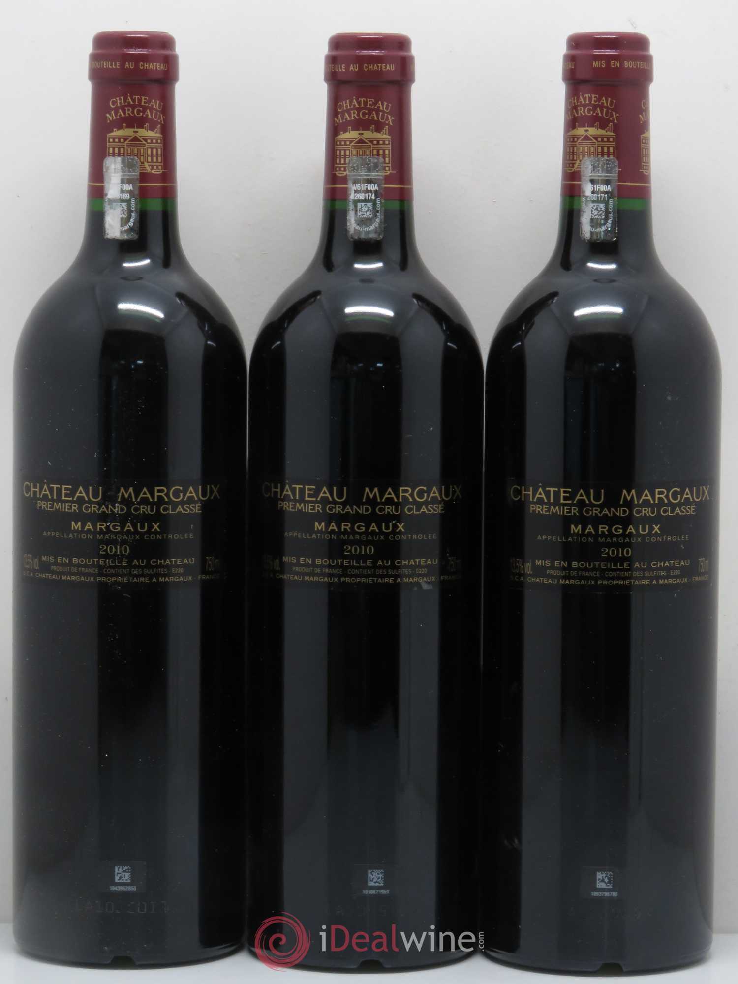 Château Margaux 1er Grand Cru Classé 2010 - Lot de 3 bouteilles - 1