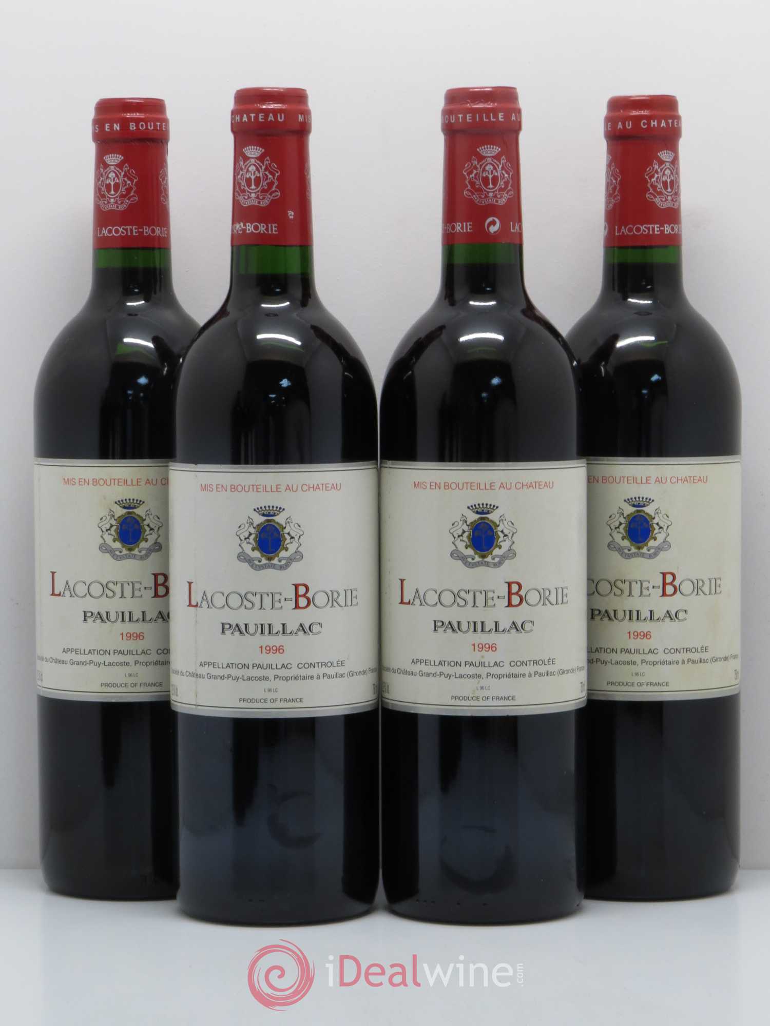 Lacoste Borie 1996 - Lot de 4 bouteilles - 0