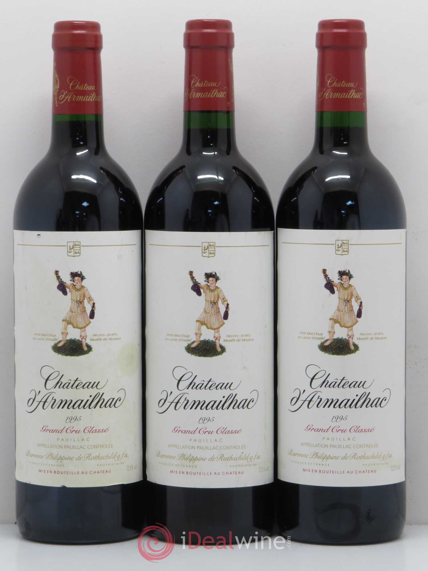 Château d' Armailhac - Mouton Baron(ne) Philippe 5ème Grand Cru Classé 1995 - Lot de 5 bouteilles - 1