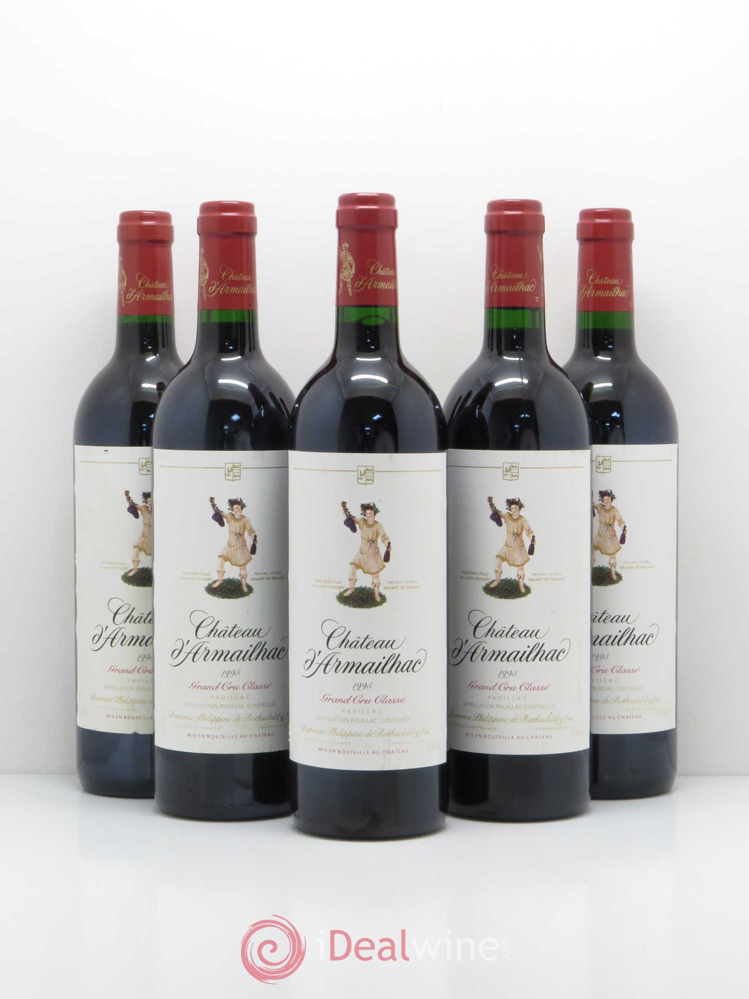 Château d' Armailhac - Mouton Baron(ne) Philippe 5ème Grand Cru Classé 1995 - Lot de 5 bouteilles - 0