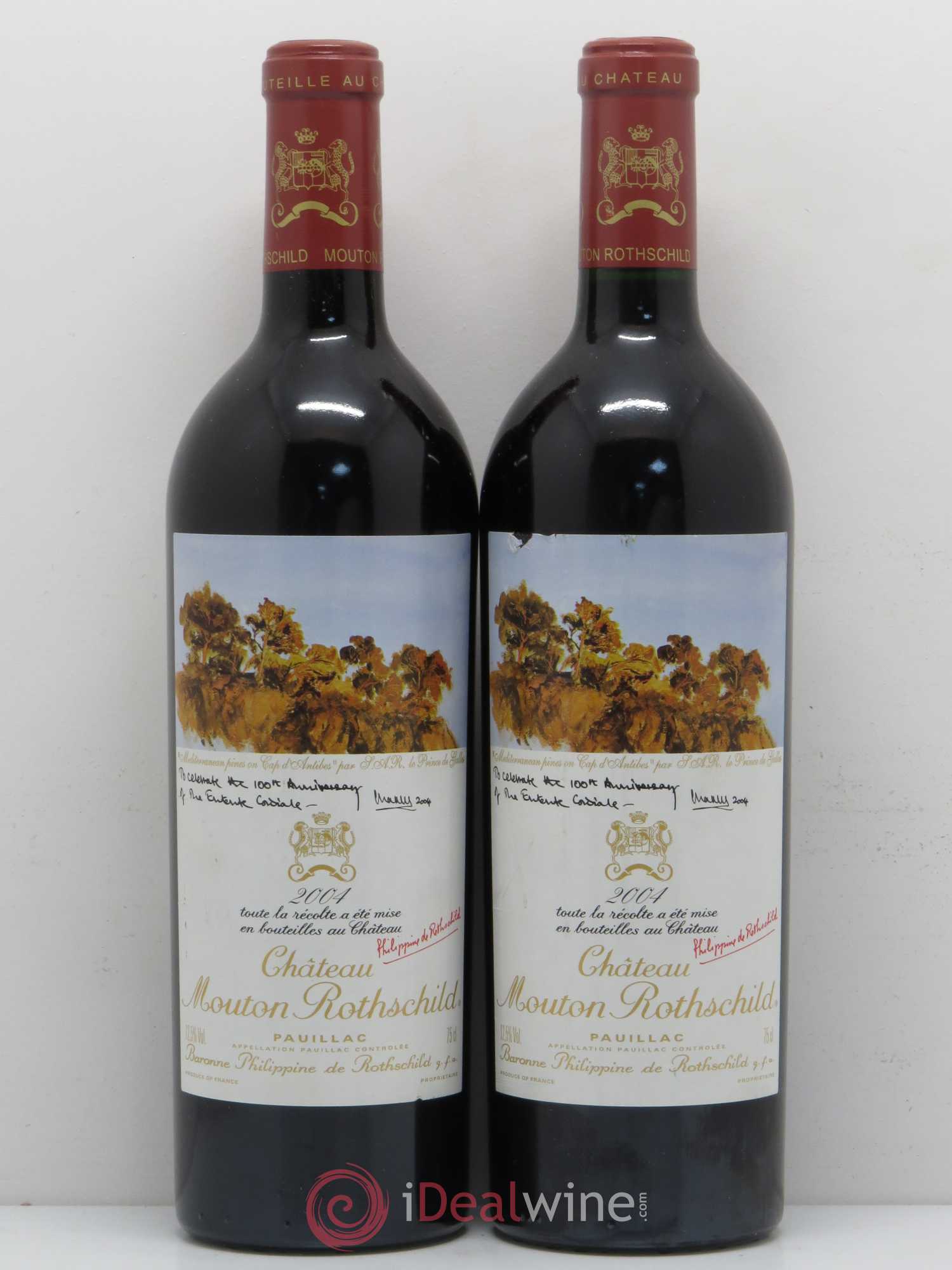 Château Mouton Rothschild 1er Grand Cru Classé 2004 - Lot de 2 bouteilles - 0
