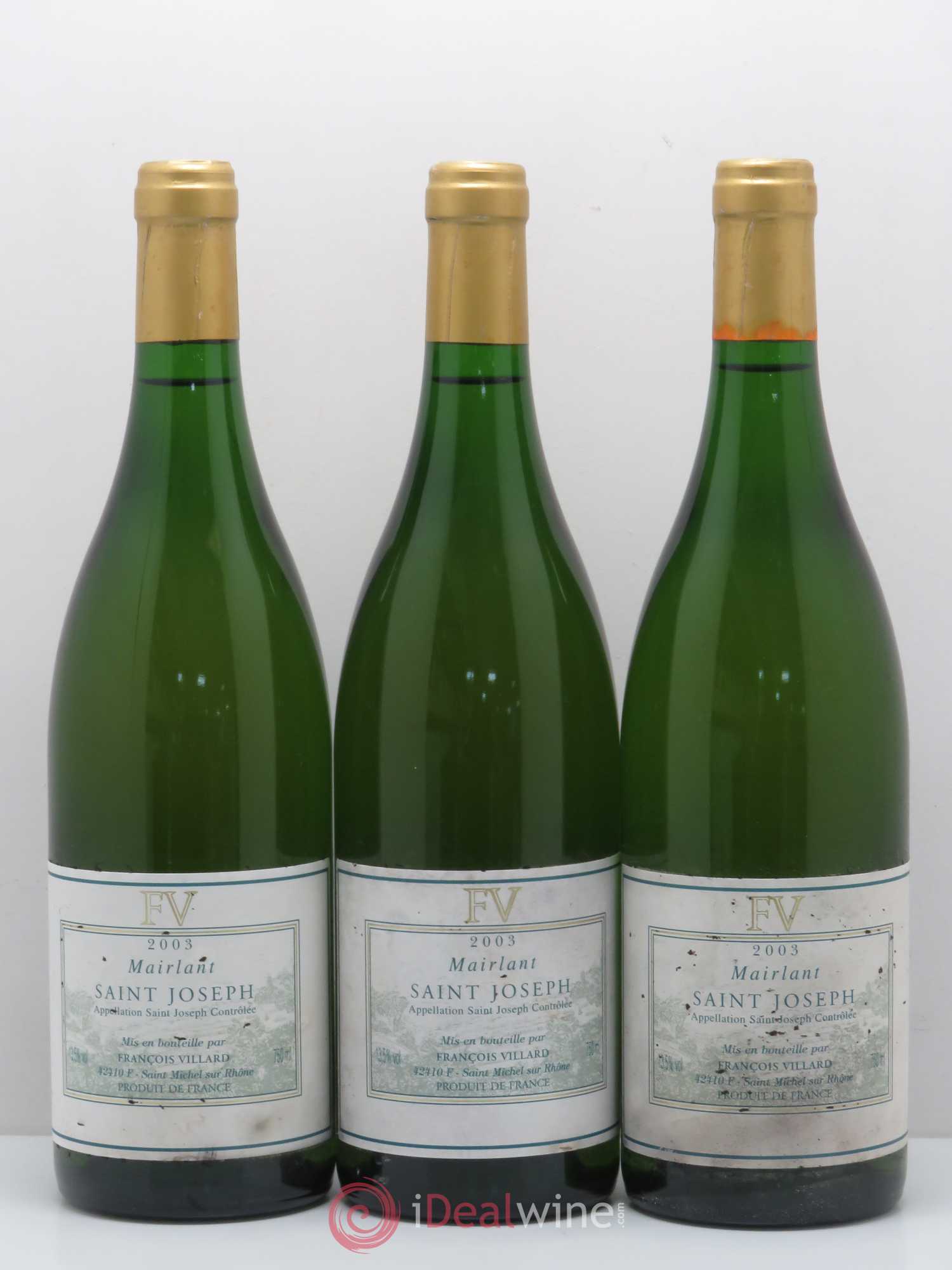 Saint-Joseph Mairlant François Villard 2003 - Lot de 3 bouteilles - 0