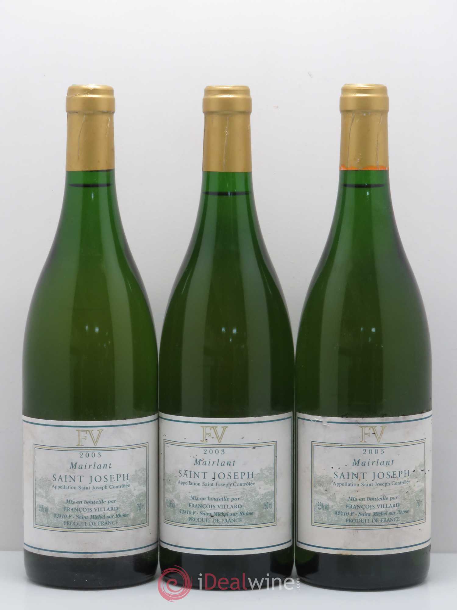 Saint-Joseph Mairlant François Villard 2003 - Lot de 3 bouteilles - 0