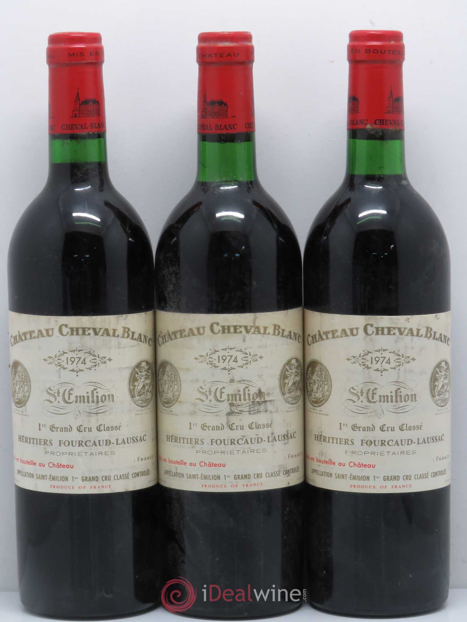 Château Cheval Blanc 1er Grand Cru Classé A 1974 - Lot de 3 bouteilles - 0