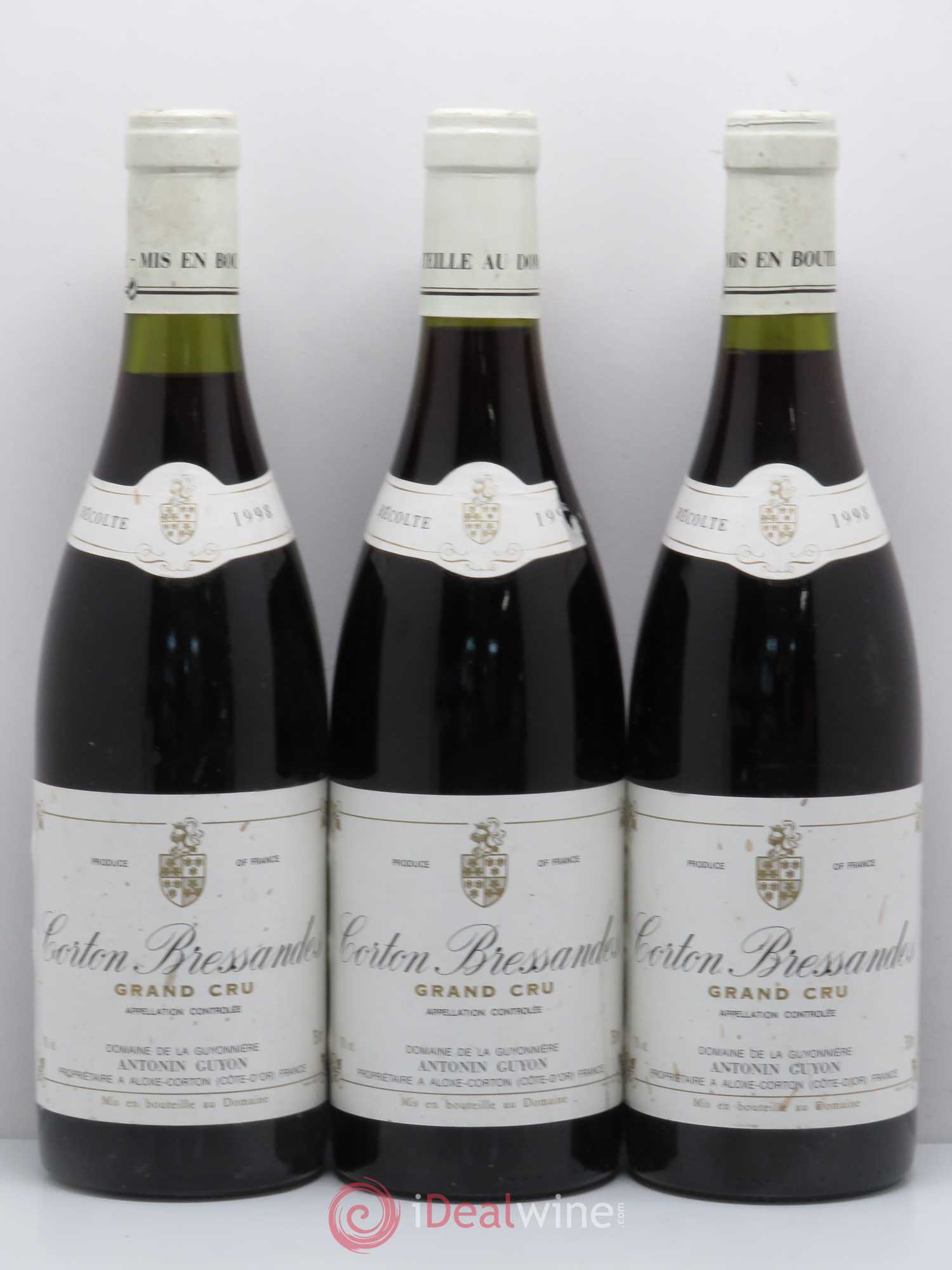 Corton Grand Cru Bressandes Antonin Guyon 1998 - Posten von 3 Flaschen - 0