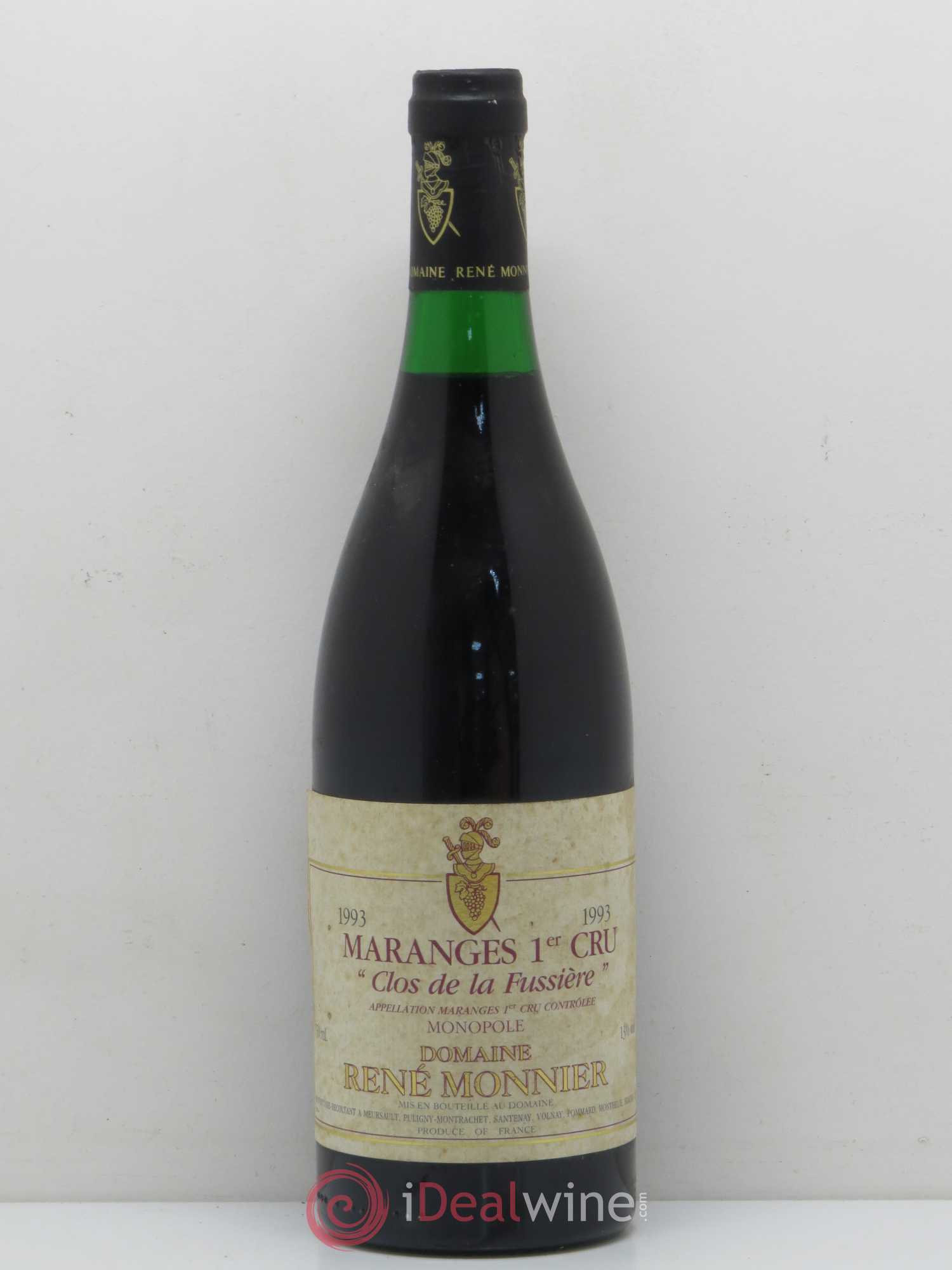 Maranges 1er Cru Clos de La Fussière Domaine René Monnier 1993 - Posten von 1 Flasche - 0