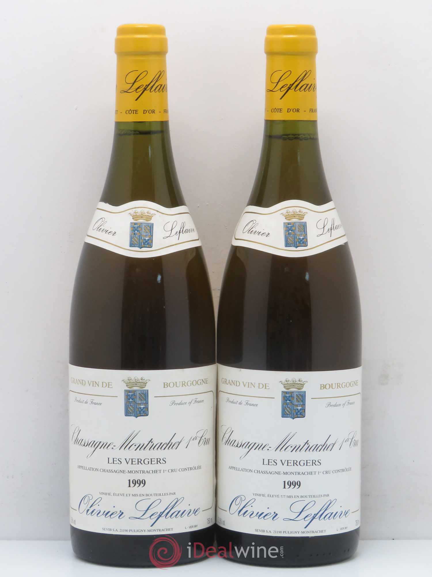 Chassagne-Montrachet 1er Cru Les Vergers Domaine Olivier Leflaive 1999 - Lotto di 2 bottiglie - 0