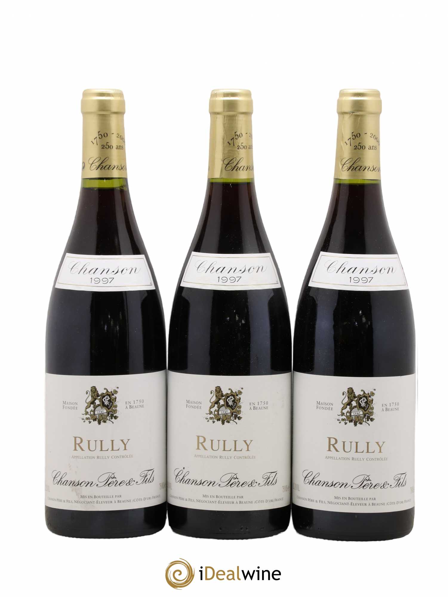 Rully Chanson 1997 - Lot of 3 bottles - 0
