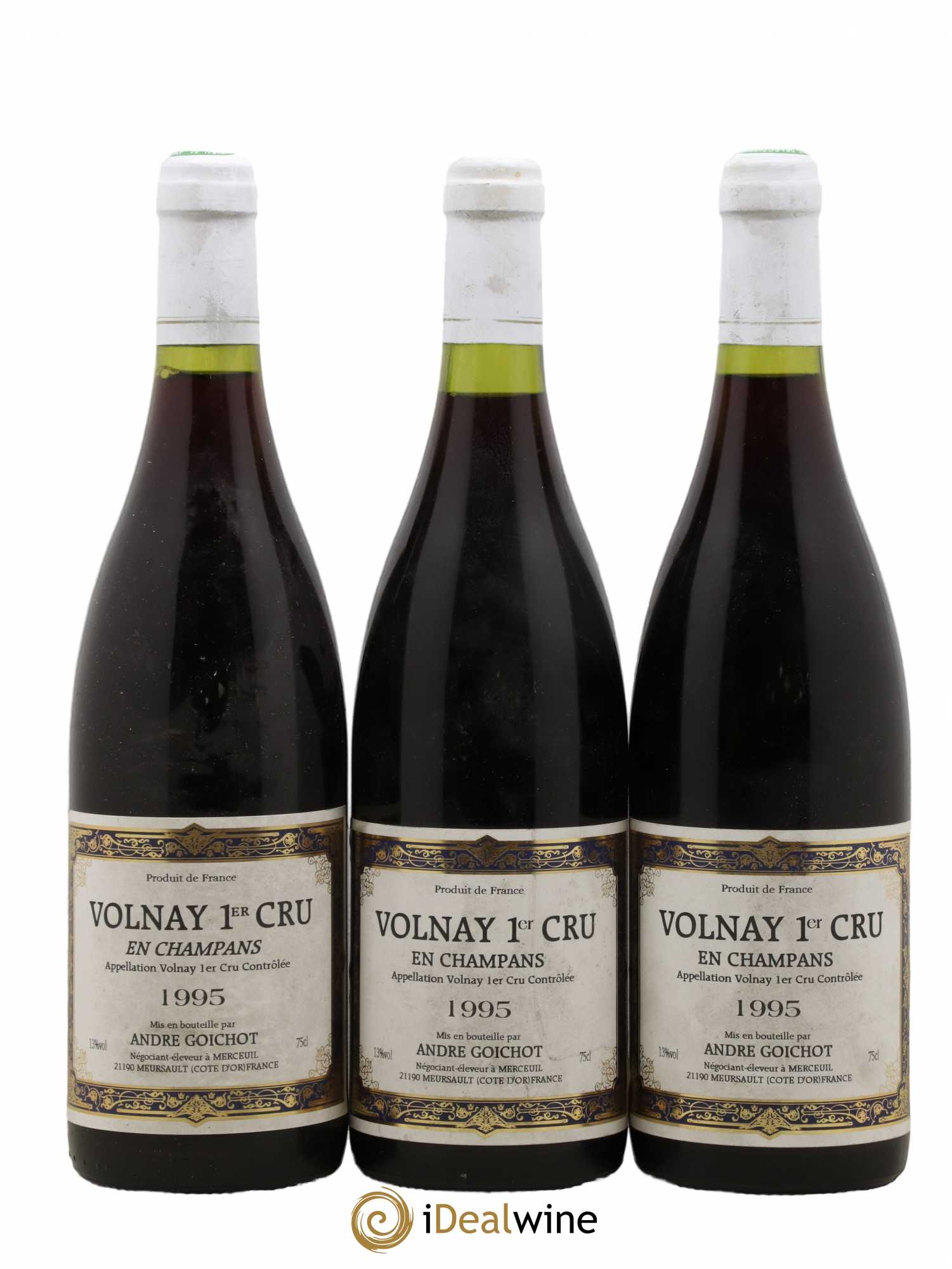 Volnay 1er Cru En Champans A. Goichot 1995 - Lot de 3 bouteilles - 0