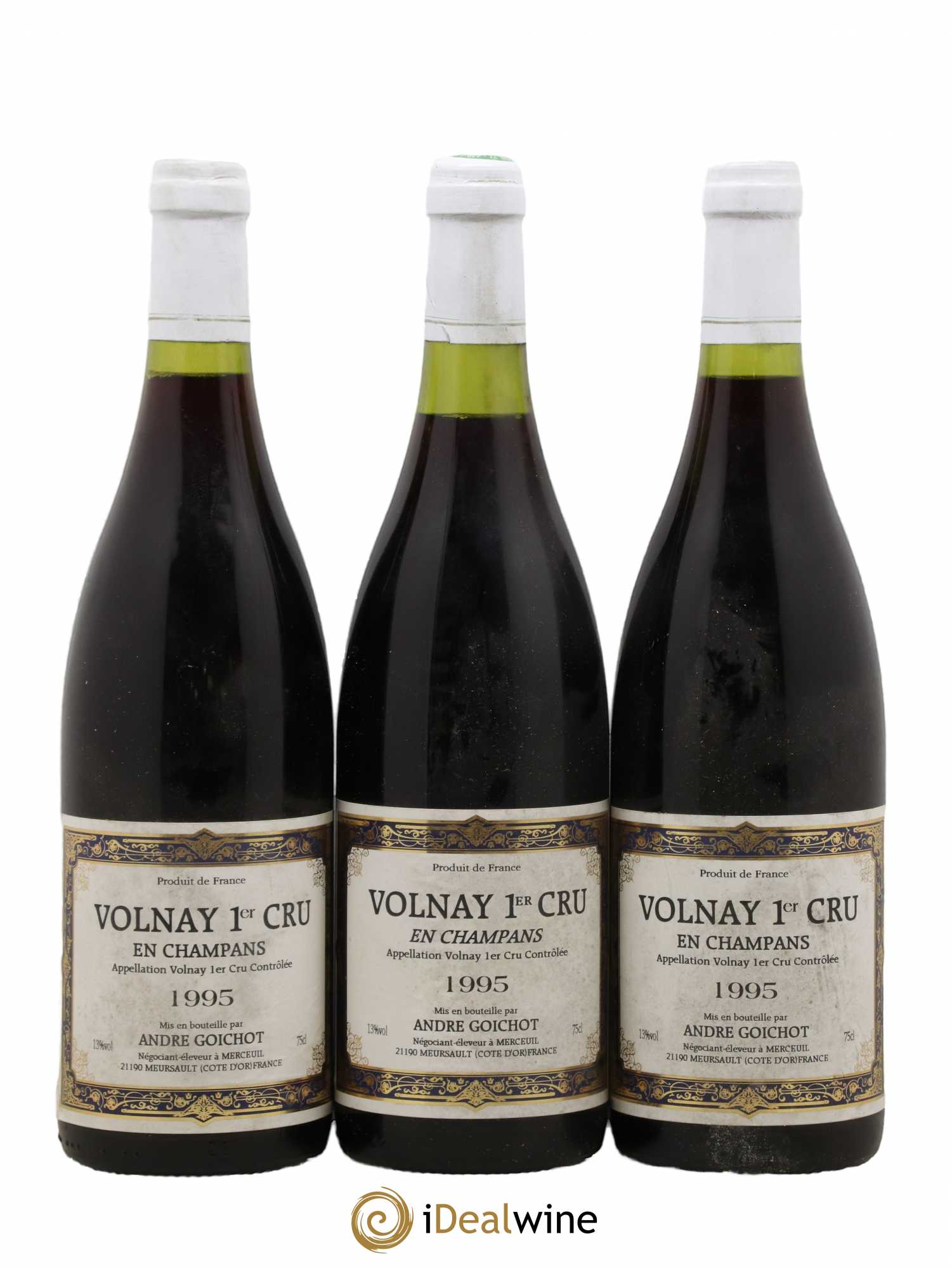 Volnay 1er Cru En Champans A. Goichot 1995 - Lot de 3 bouteilles - 0
