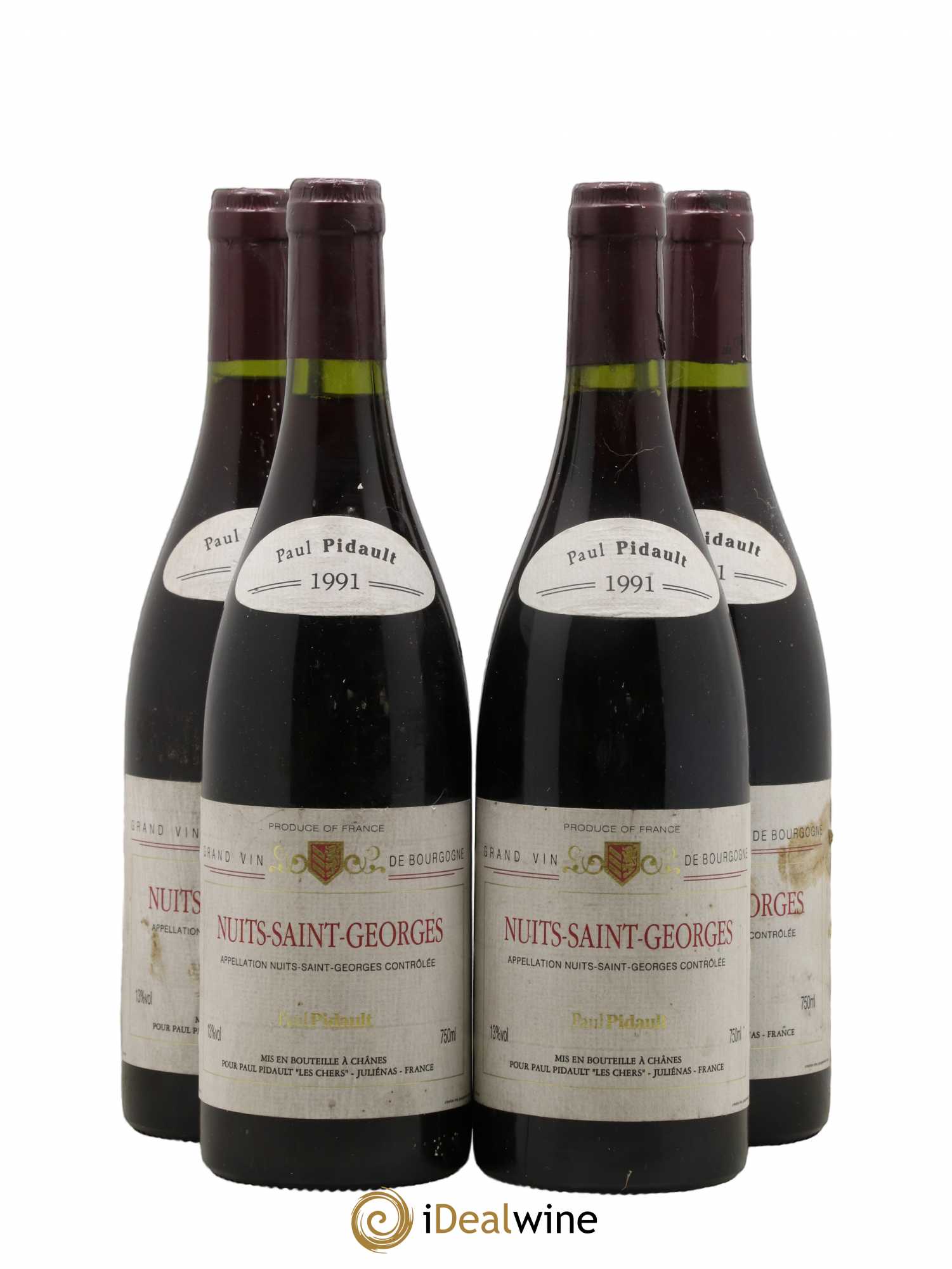 Nuits-Saint-Georges Pidault 1991 - Lot de 4 bouteilles - 0