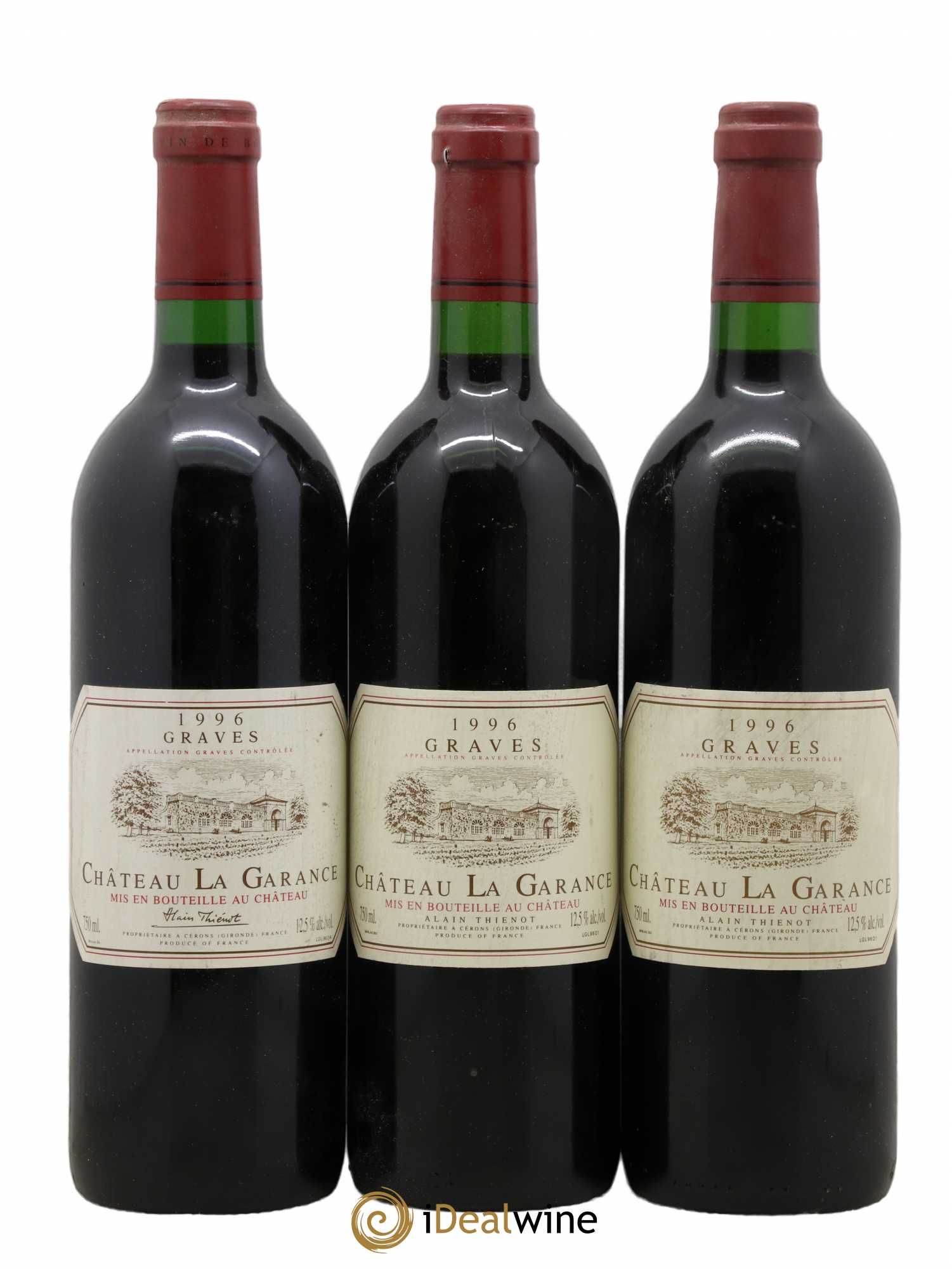 Graves Château La Garance 1996 - Lot de 3 bouteilles - 0