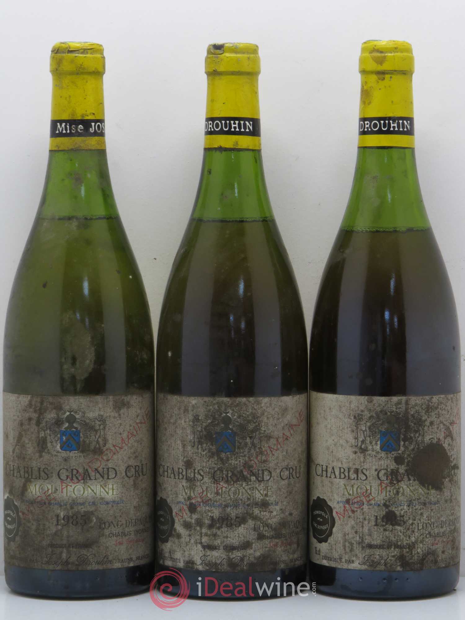Chablis Grand Cru Moutonne Drouhin 1985 - Posten von 3 Flaschen - 0