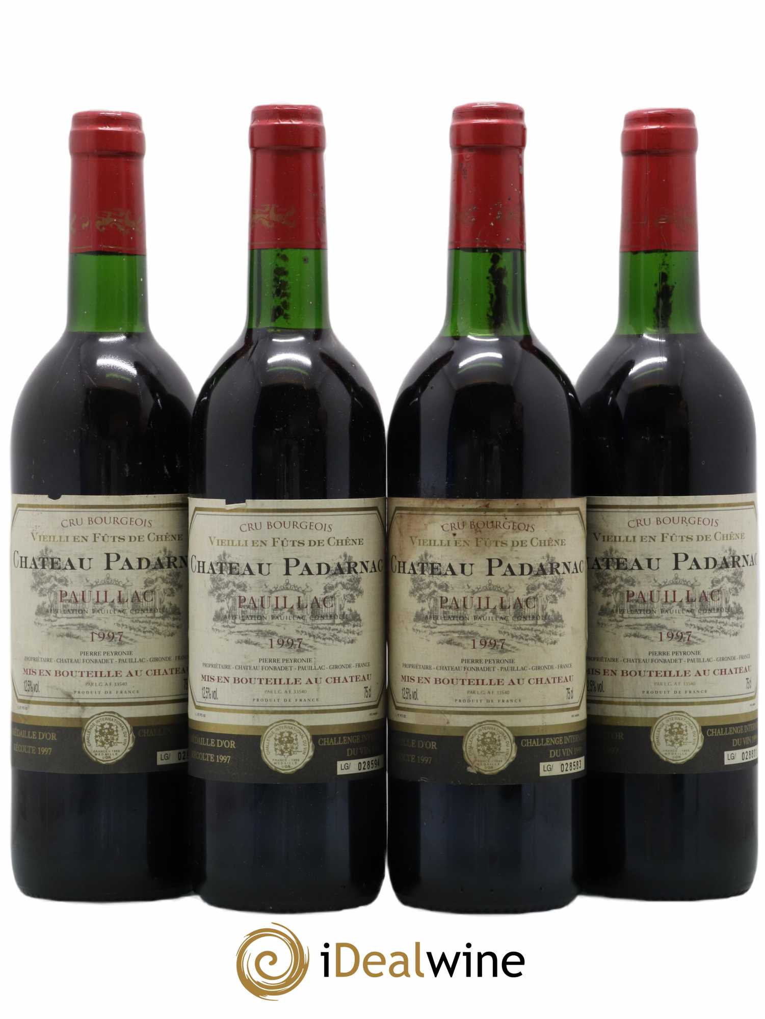 Pauillac Château Padarnac 1997 - Lot de 4 bouteilles - 0