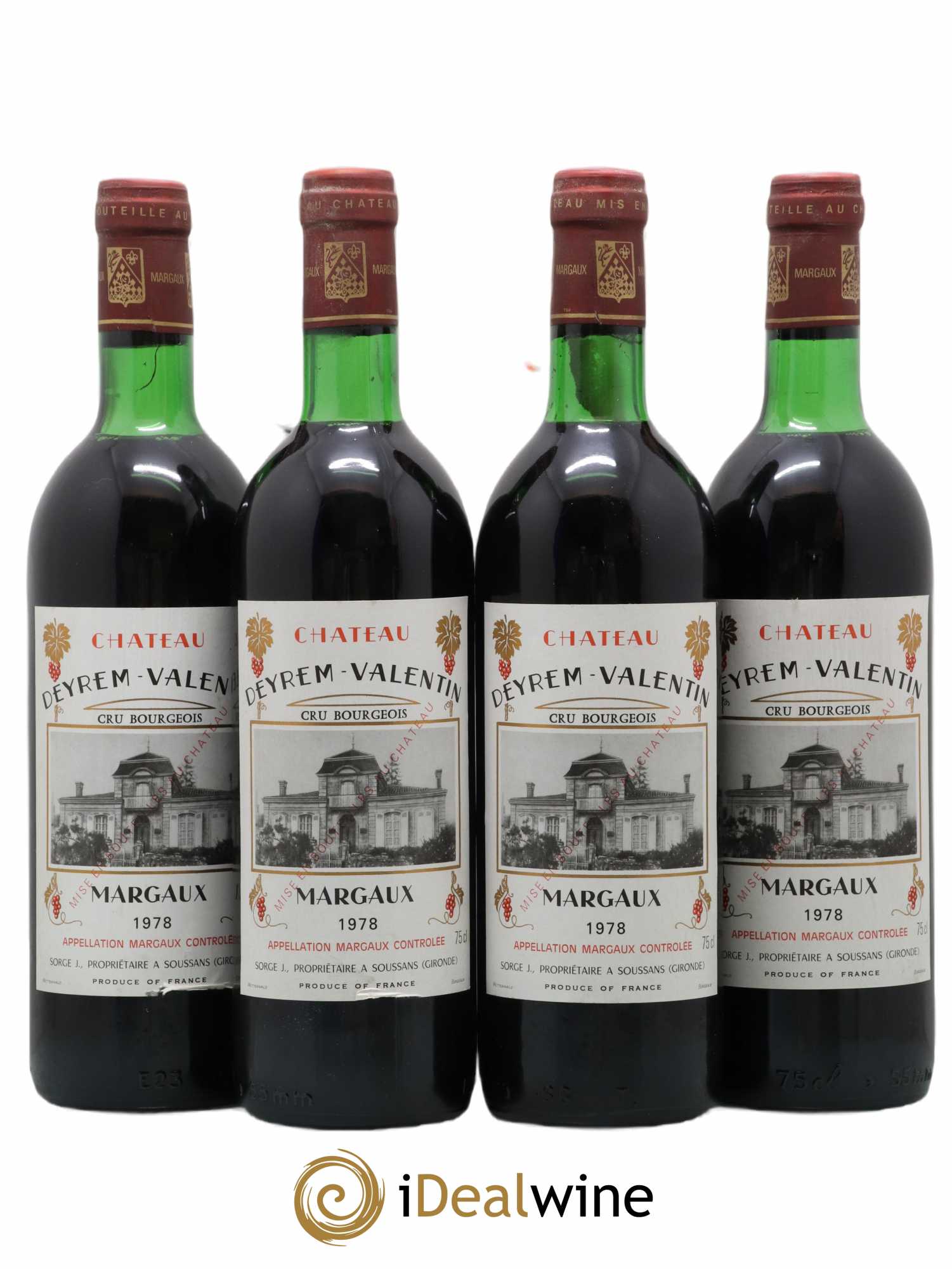 Château Deyrem Valentin Cru Bourgeois 1978 - Lot de 4 bouteilles - 0