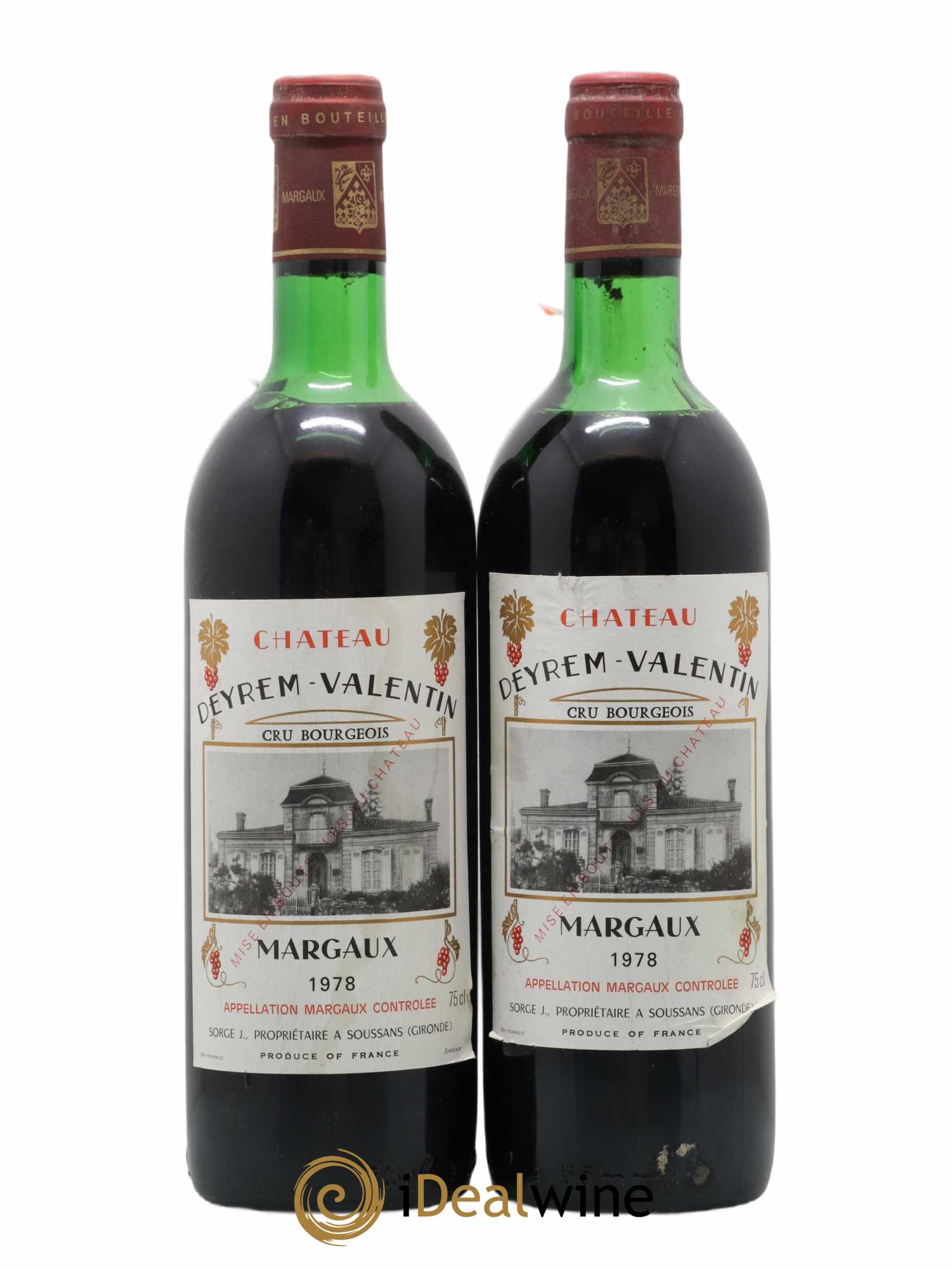 Château Deyrem Valentin Cru Bourgeois 1978 - Lot de 2 bouteilles - 0