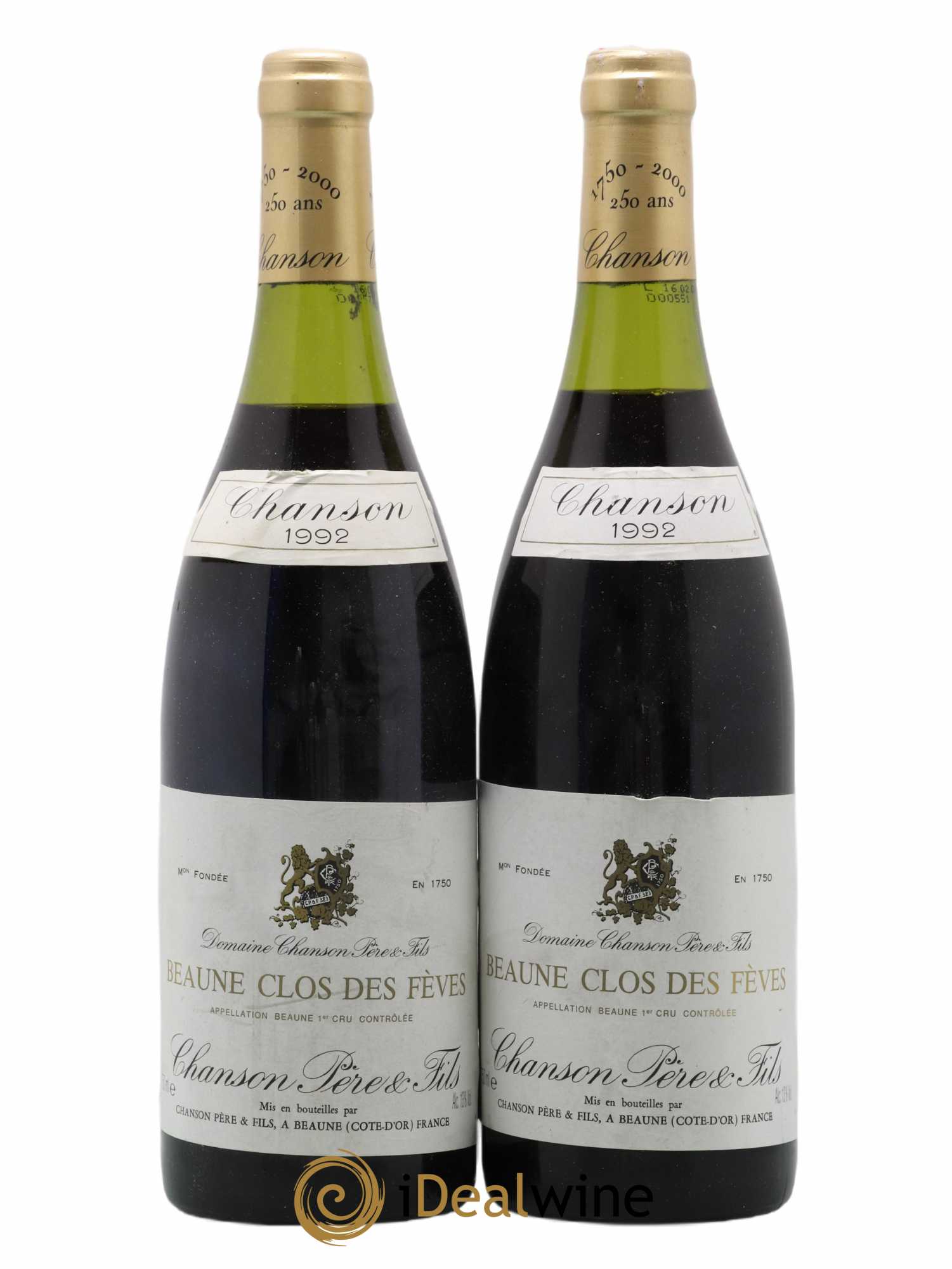 Beaune 1er Cru Clos des Fèves Chanson 1992 - Lot de 2 bouteilles - 0