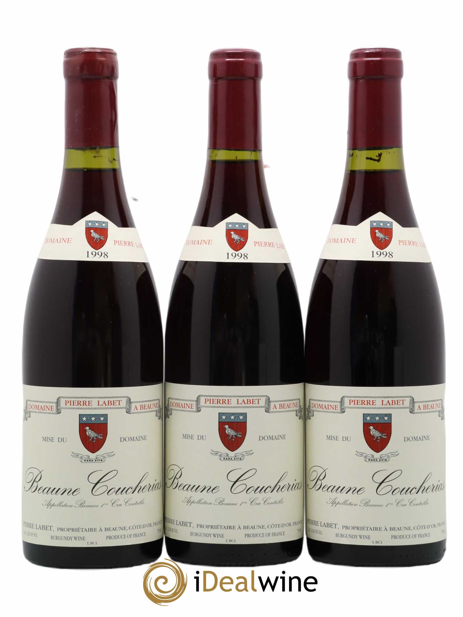 Beaune 1er Cru Coucherias François Labet 1998 - Lot de 3 bouteilles - 0