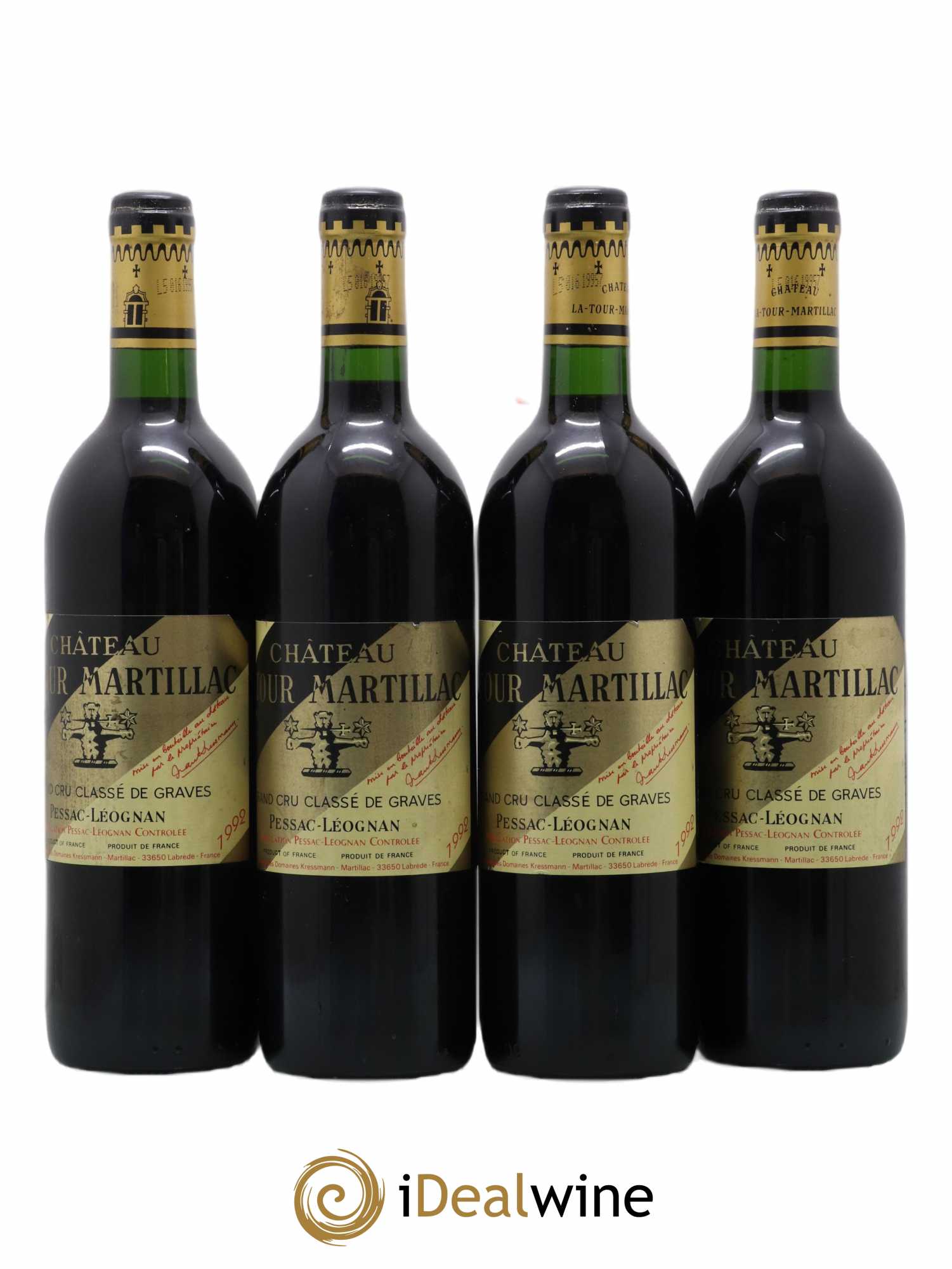 Château Latour-Martillac Cru Classé de Graves 1992 - Lot de 4 bouteilles - 0