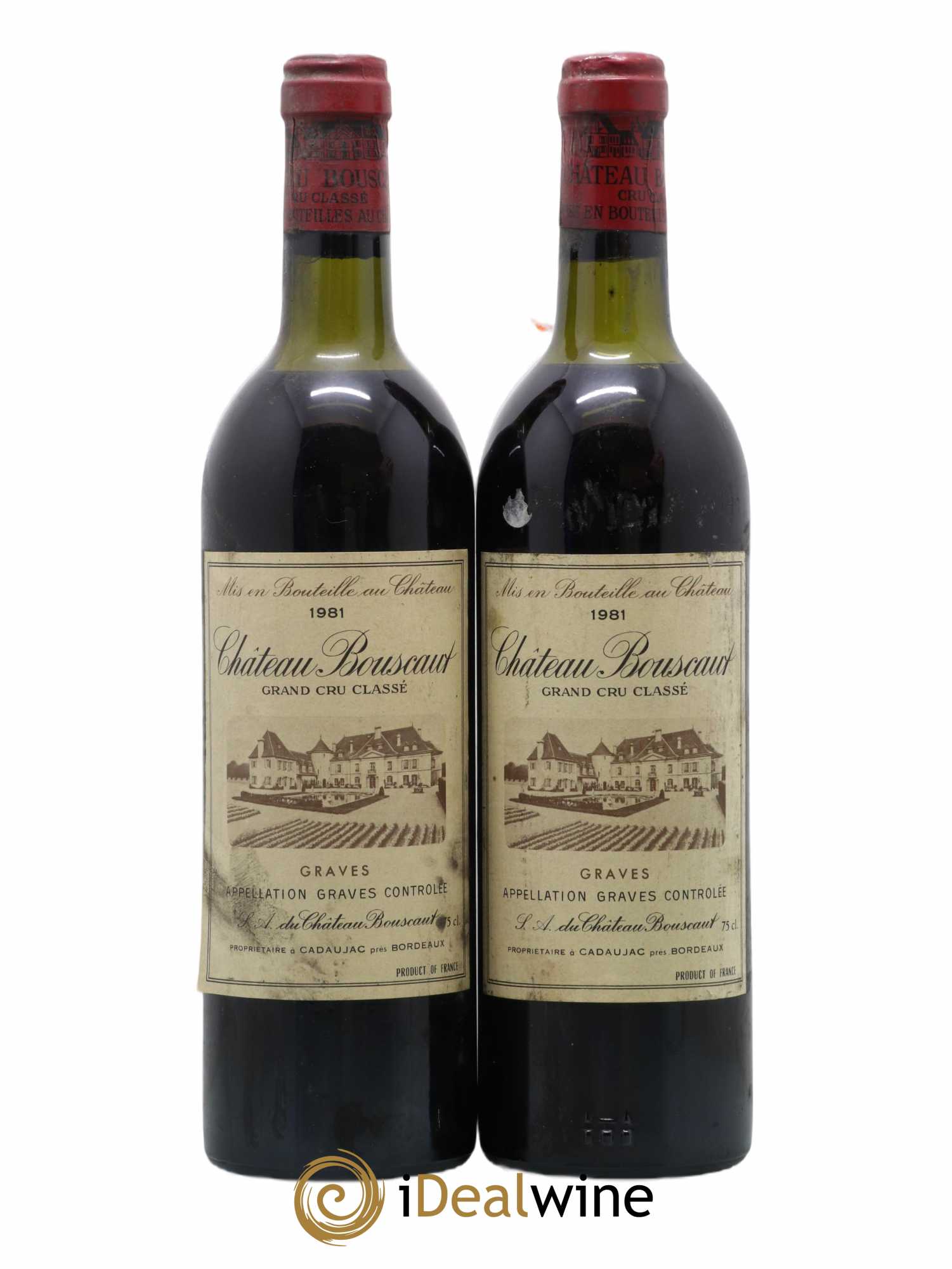 Château Bouscaut Cru Classé de Graves 1981 - Lot de 2 bouteilles - 0
