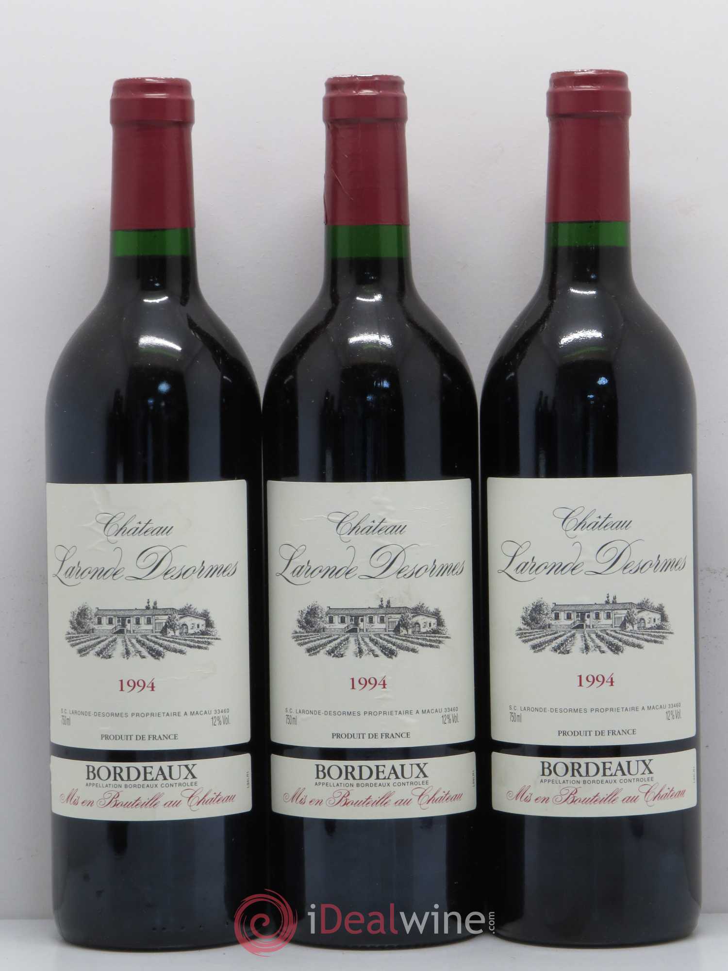 Bordeaux Supérieur Château Laronde Desormes (sans prix de réserve) 1994 - Lot de 6 bouteilles - 1
