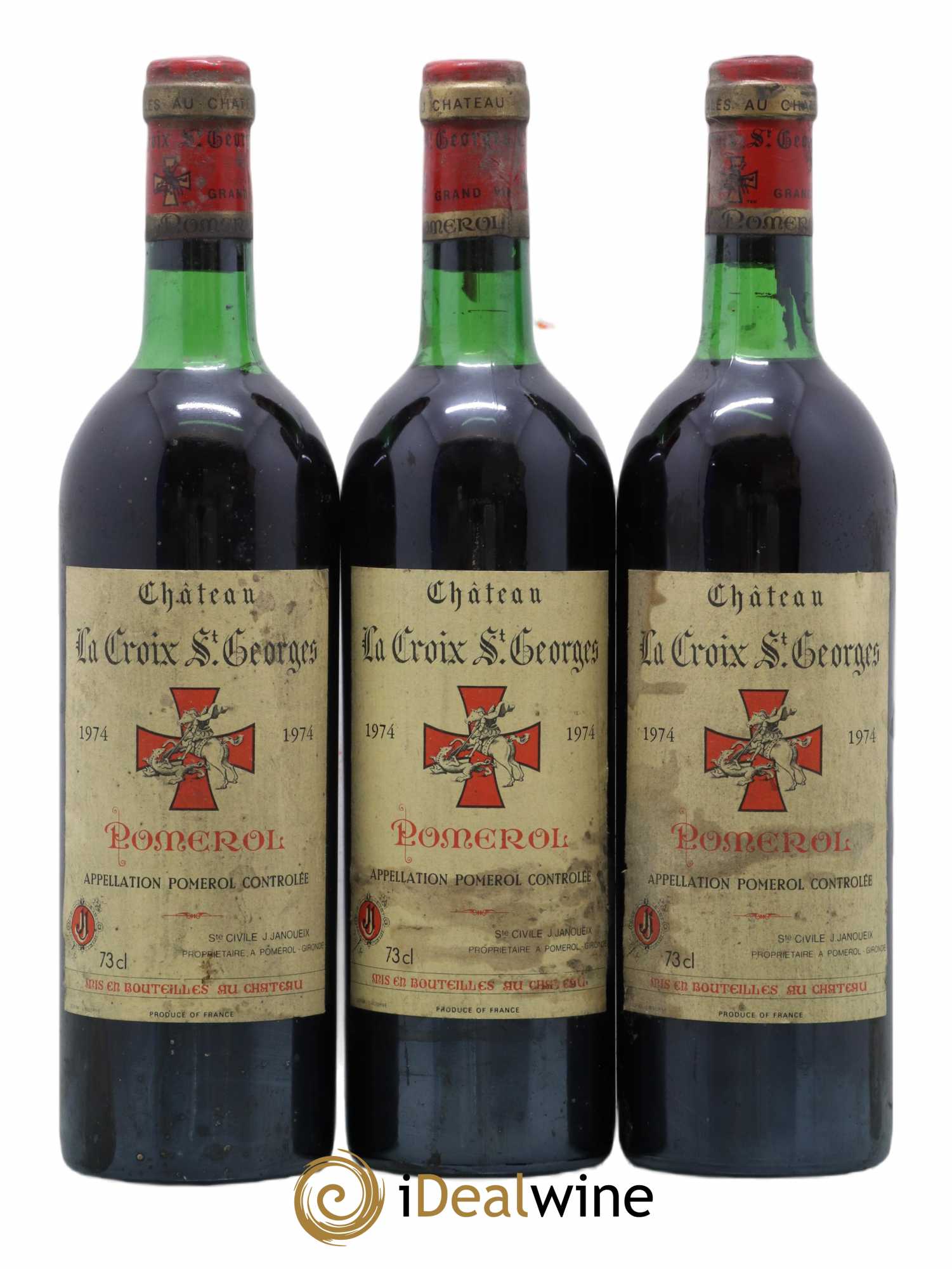 Château la Croix Saint-Georges 1974 - Lot de 3 bouteilles - 0