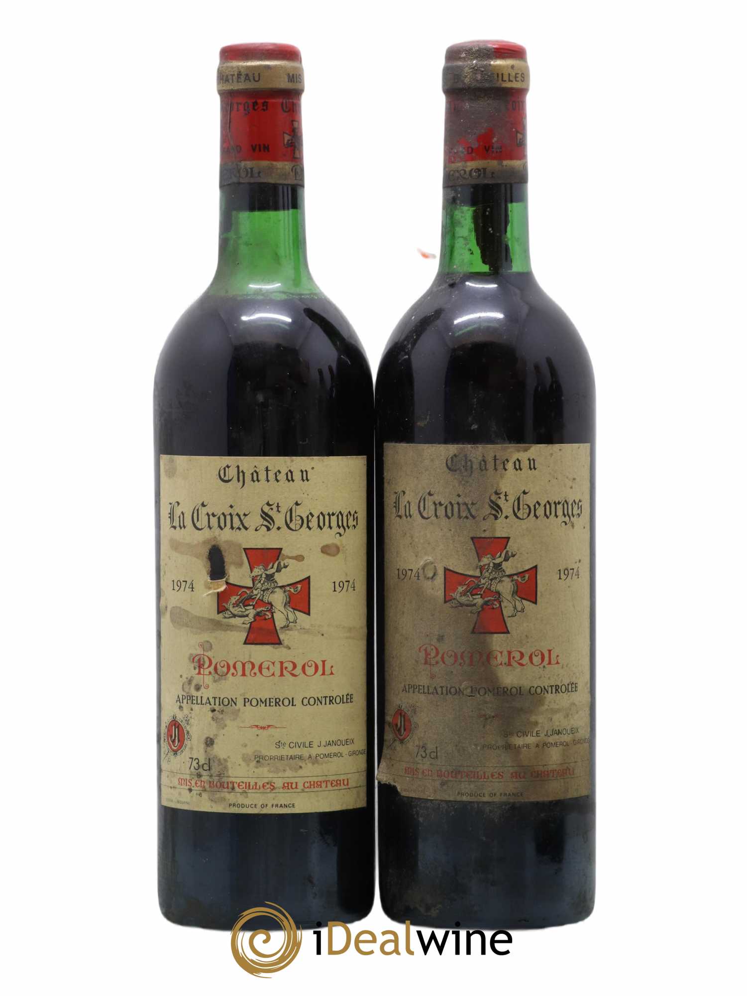 Château la Croix Saint-Georges 1974 - Lot de 2 bouteilles - 0